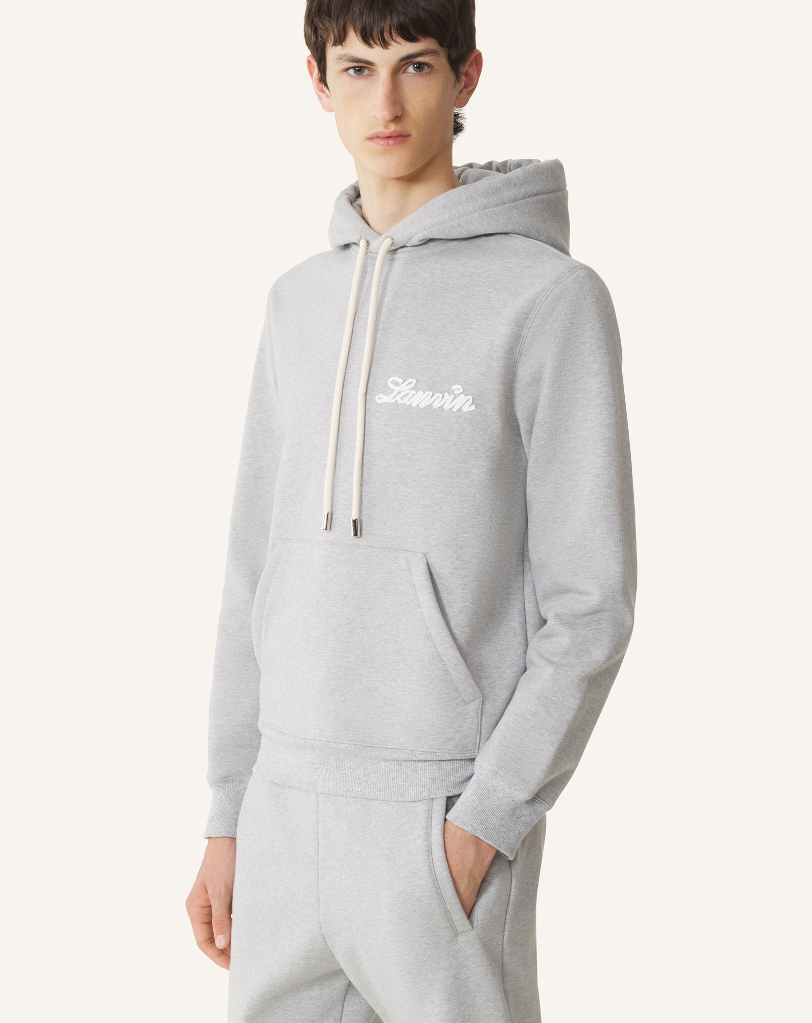 GREY LANVIN RIBBON HOODIE