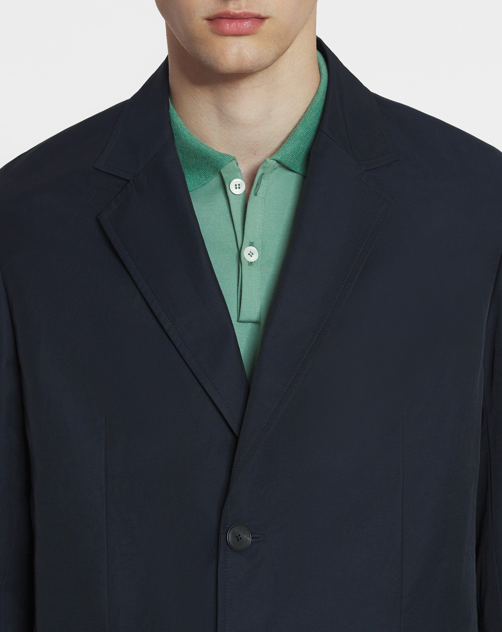 TECHNICAL COTTON STRAIGHT FIT JACKET