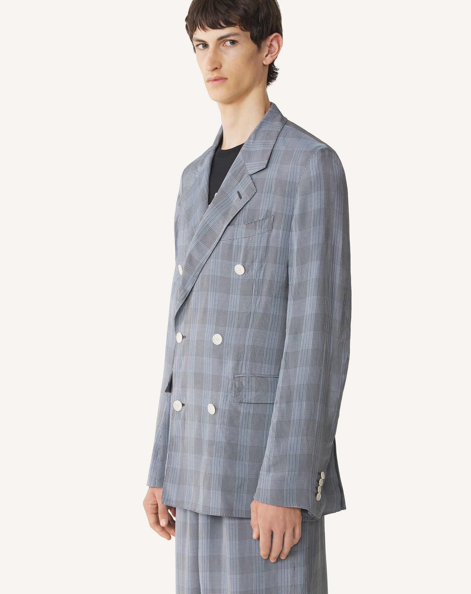 Black Double-breasted Jacket In Viscose | Lanvin