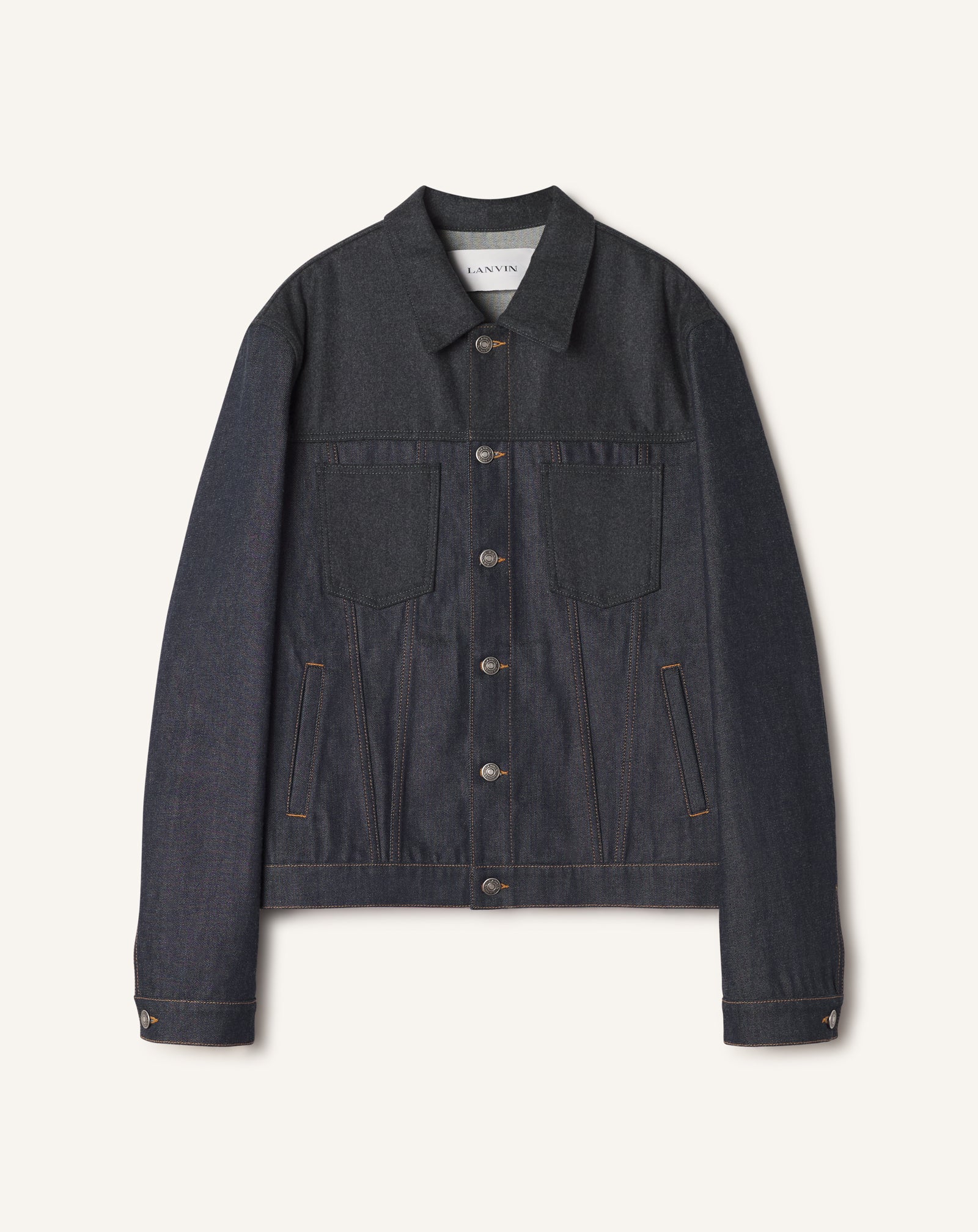 BLUE CLASSIC JACKET IN DENIM AND WOOL FLANNEL