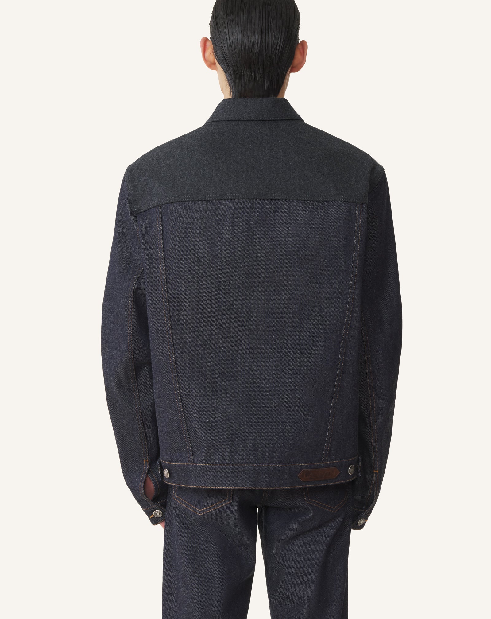 BLUE CLASSIC JACKET IN DENIM AND WOOL FLANNEL