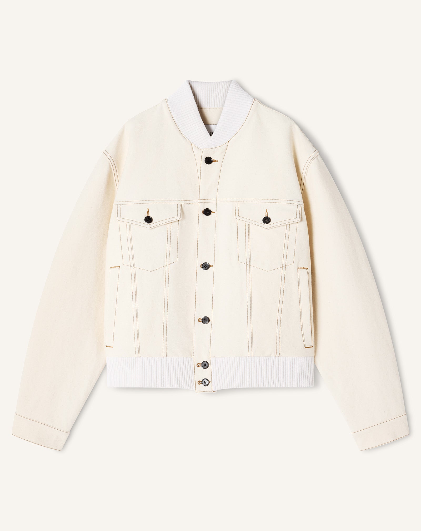 WHITE TEDDY JACKET IN DENIM