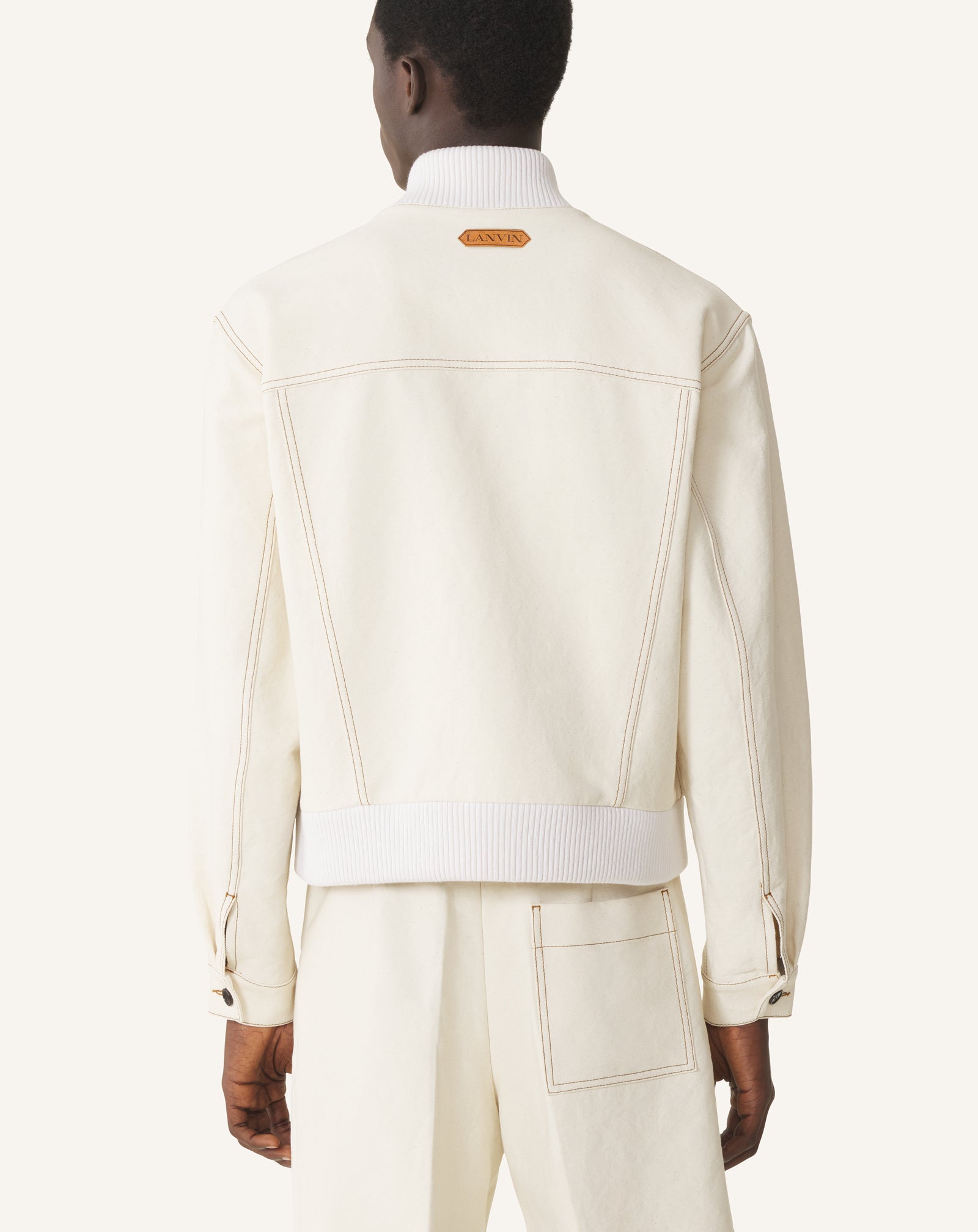 WHITE TEDDY JACKET IN DENIM