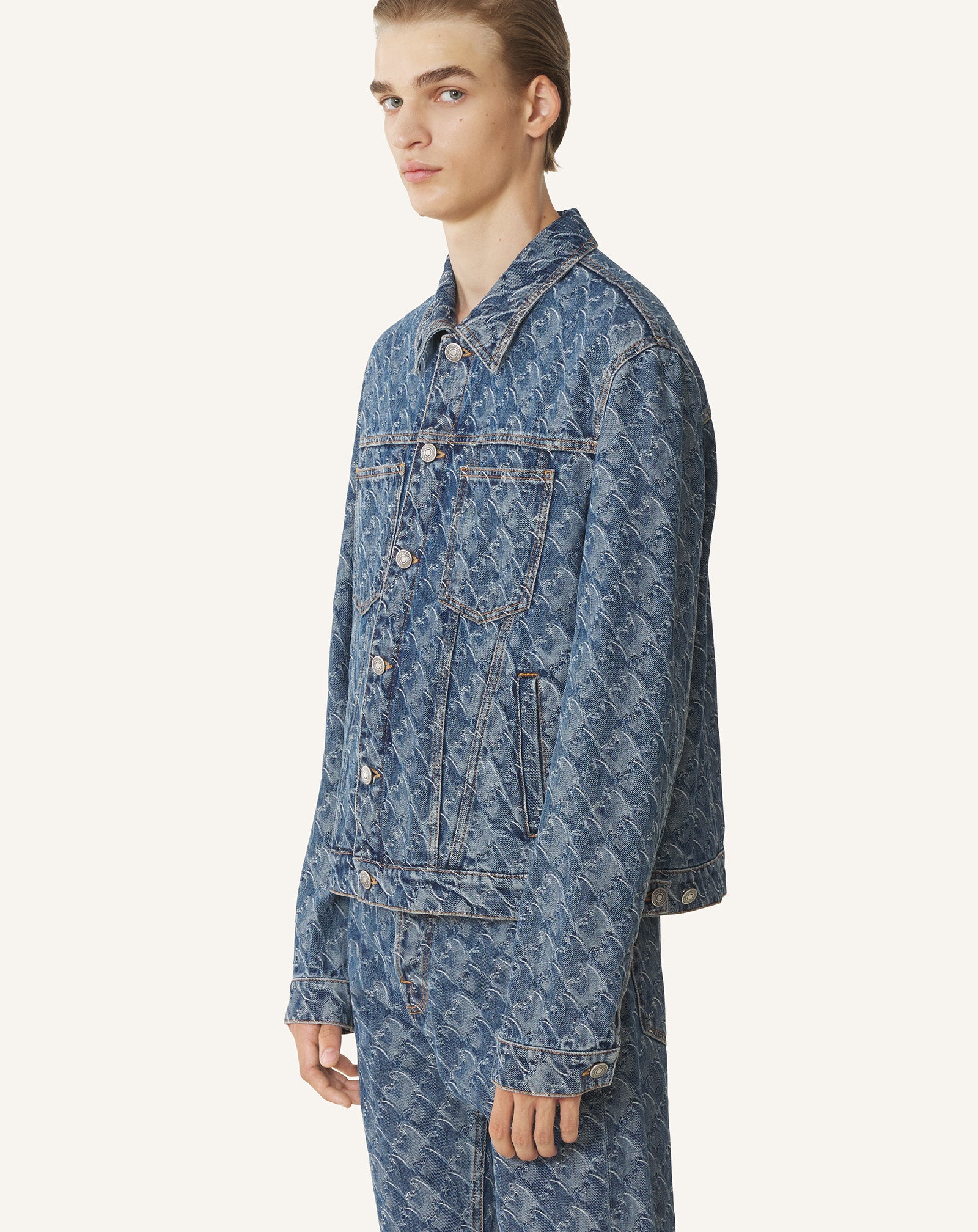 BLUE LUNAR YEAR JACQUARD DENIM JACKET