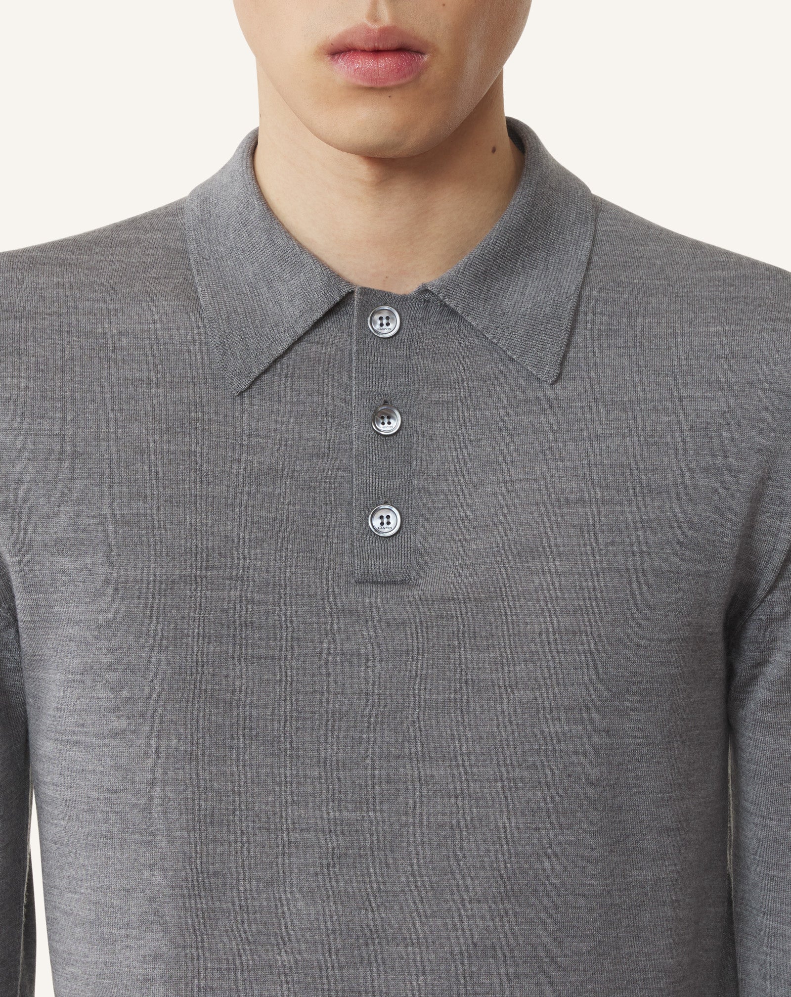 BLACK CLASSIC POLO SHIRT IN MERINO WOOL