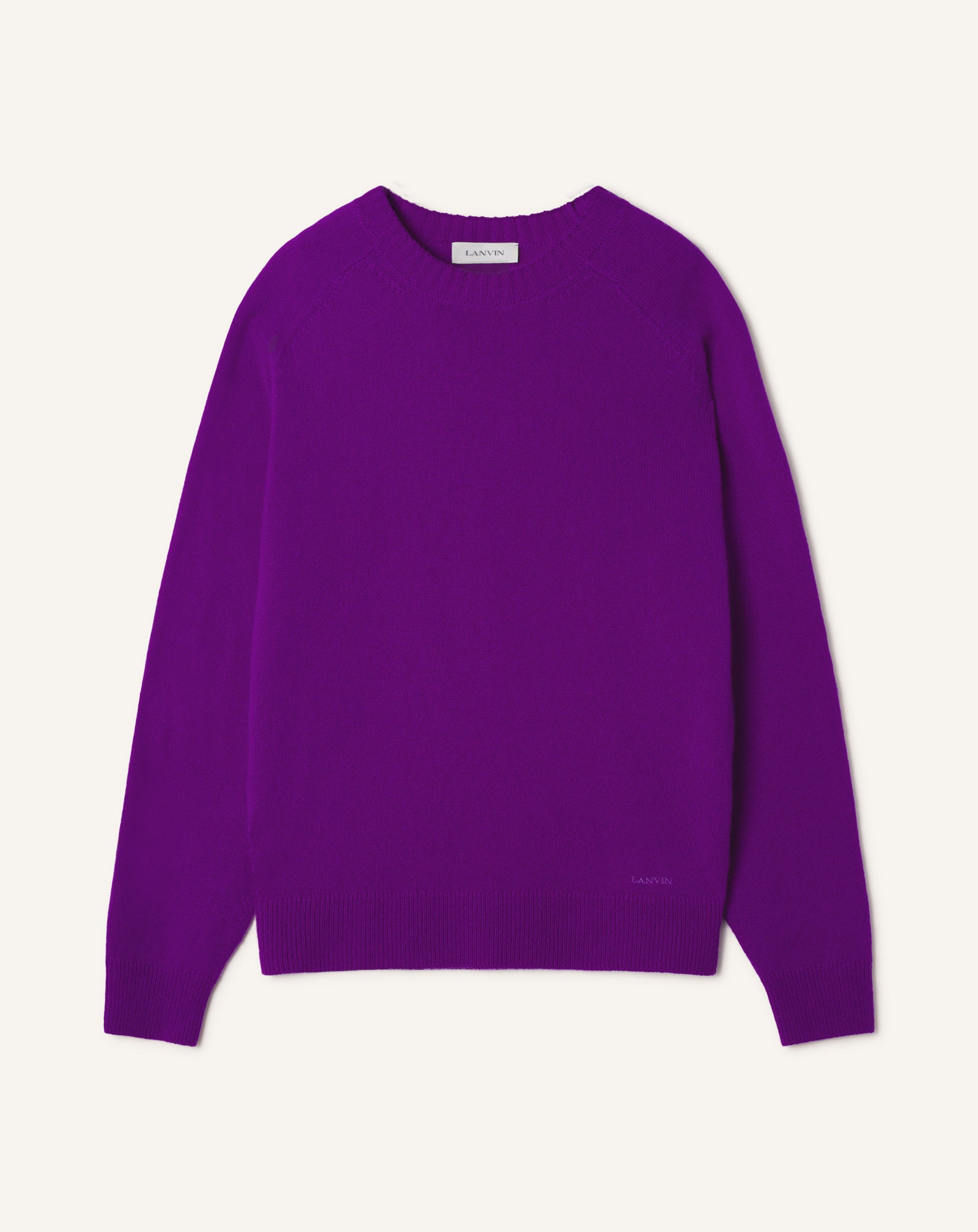 PURPLE STRAIGHT-CUT SWEATER IN CASHMERE