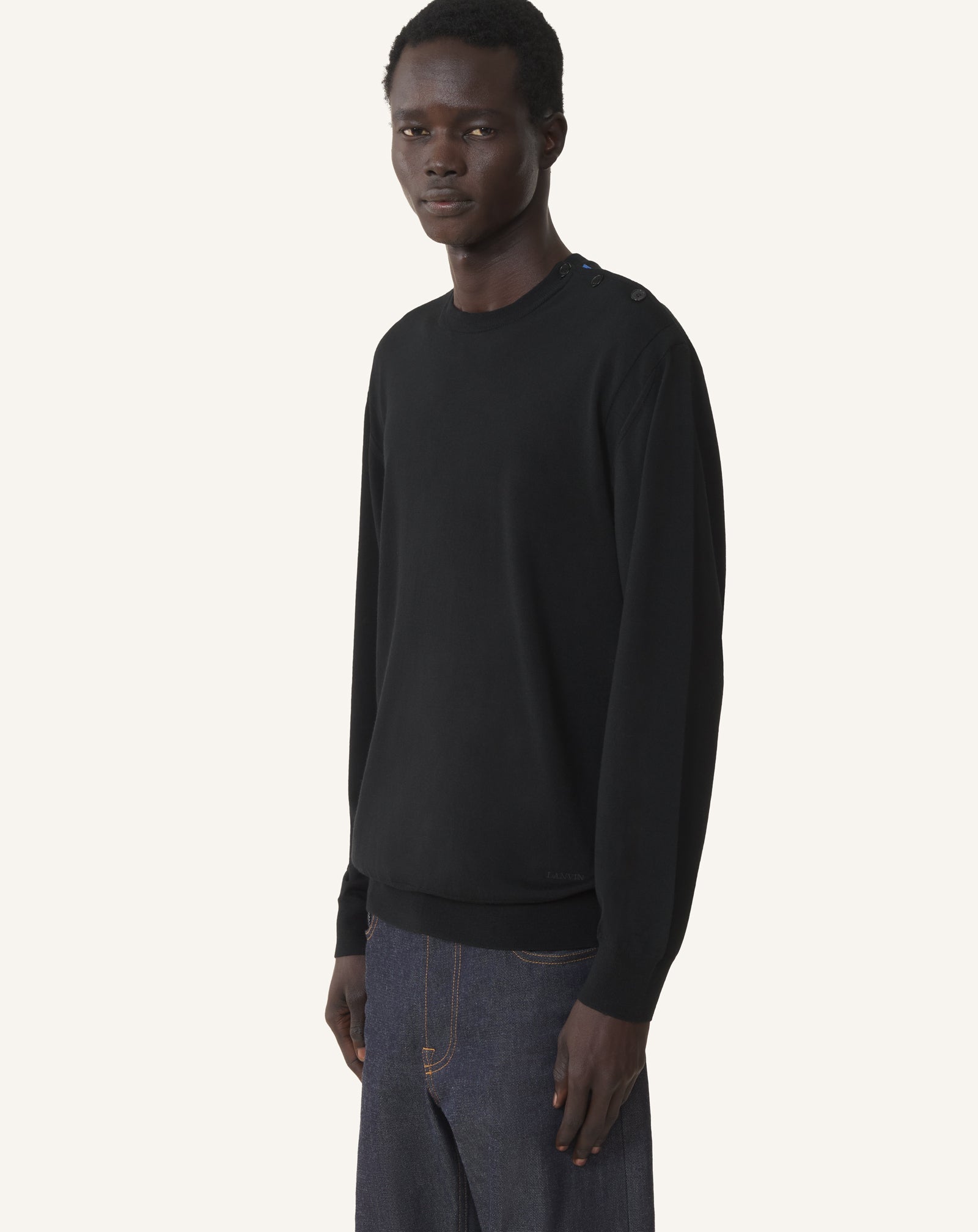 BLACK CLASSIC MERINO WOOL SWEATER