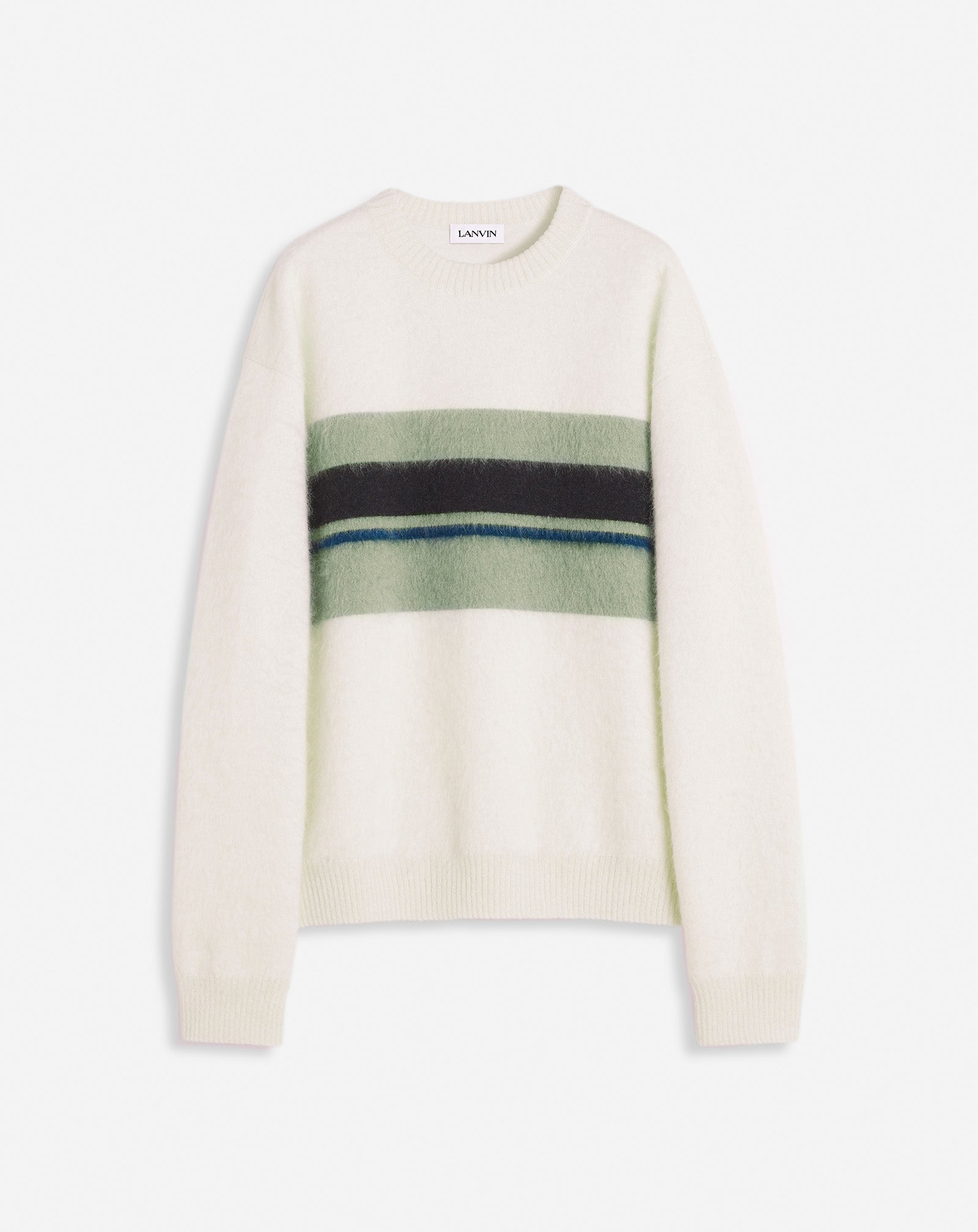 STRIPED BRUSHED MOTHERHAIR SWEATER