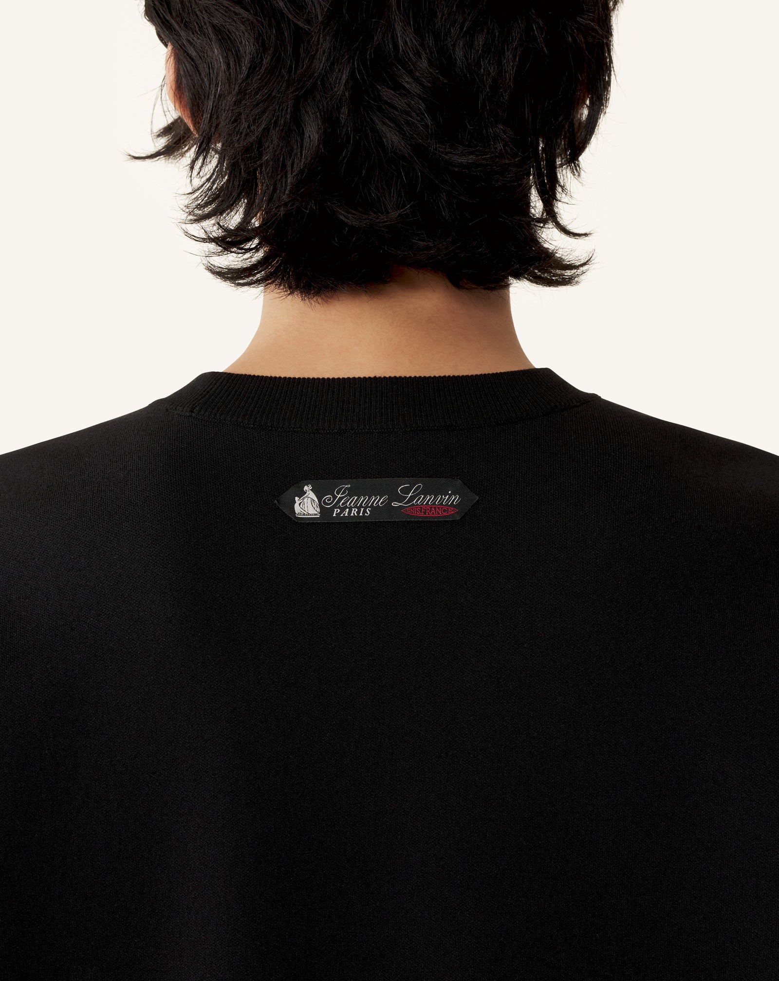 GREY LOOSE-FIT T-SHIRT IN SILK AND COTTON JACQUARD