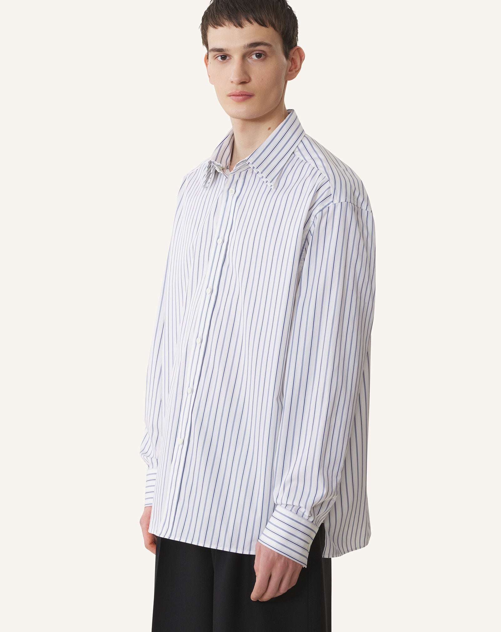 OVERSIZED STRIPED COTTON POPLIN SHIRT