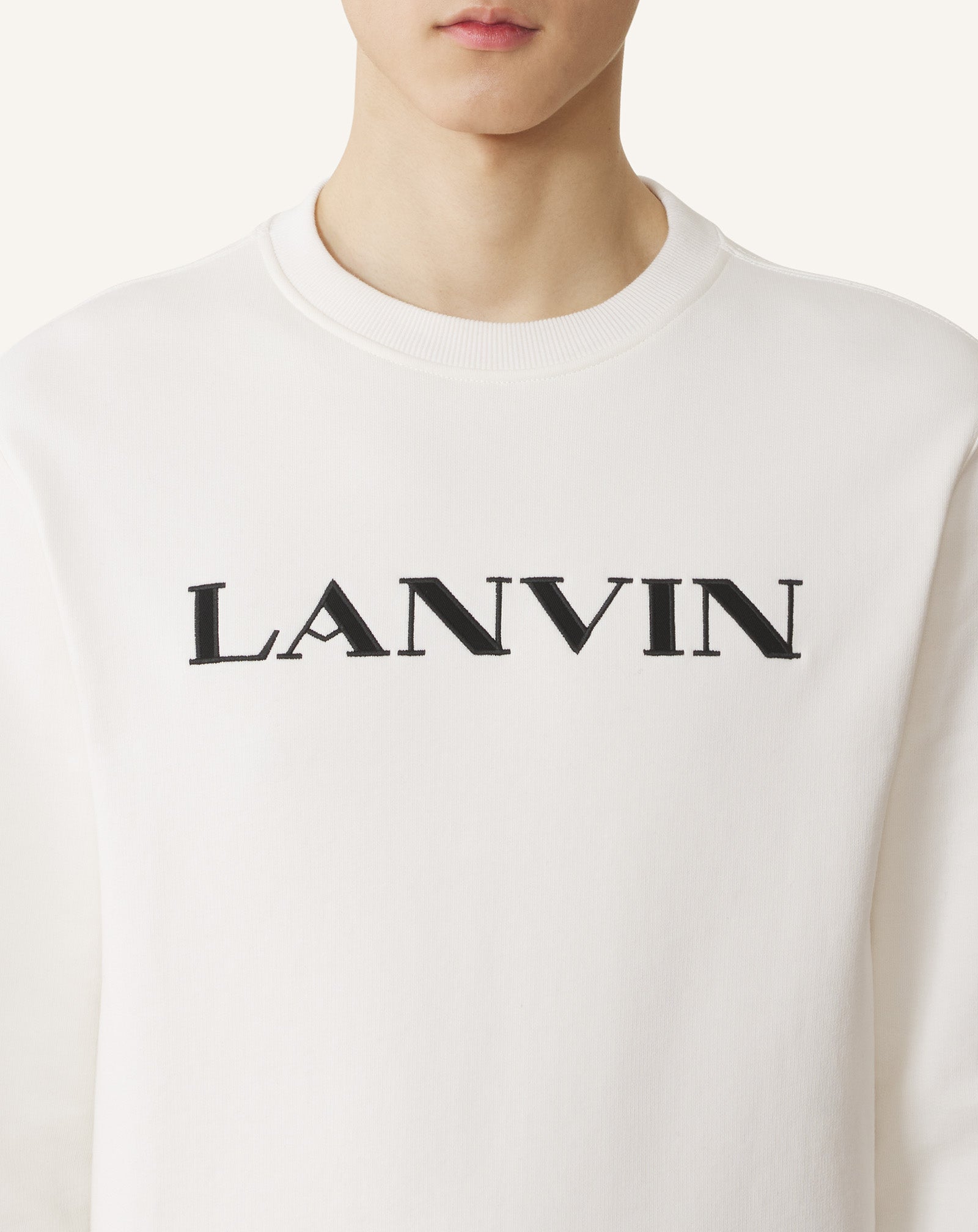 White Lanvin Embroidered Cotton Sweatshirt | Lanvin