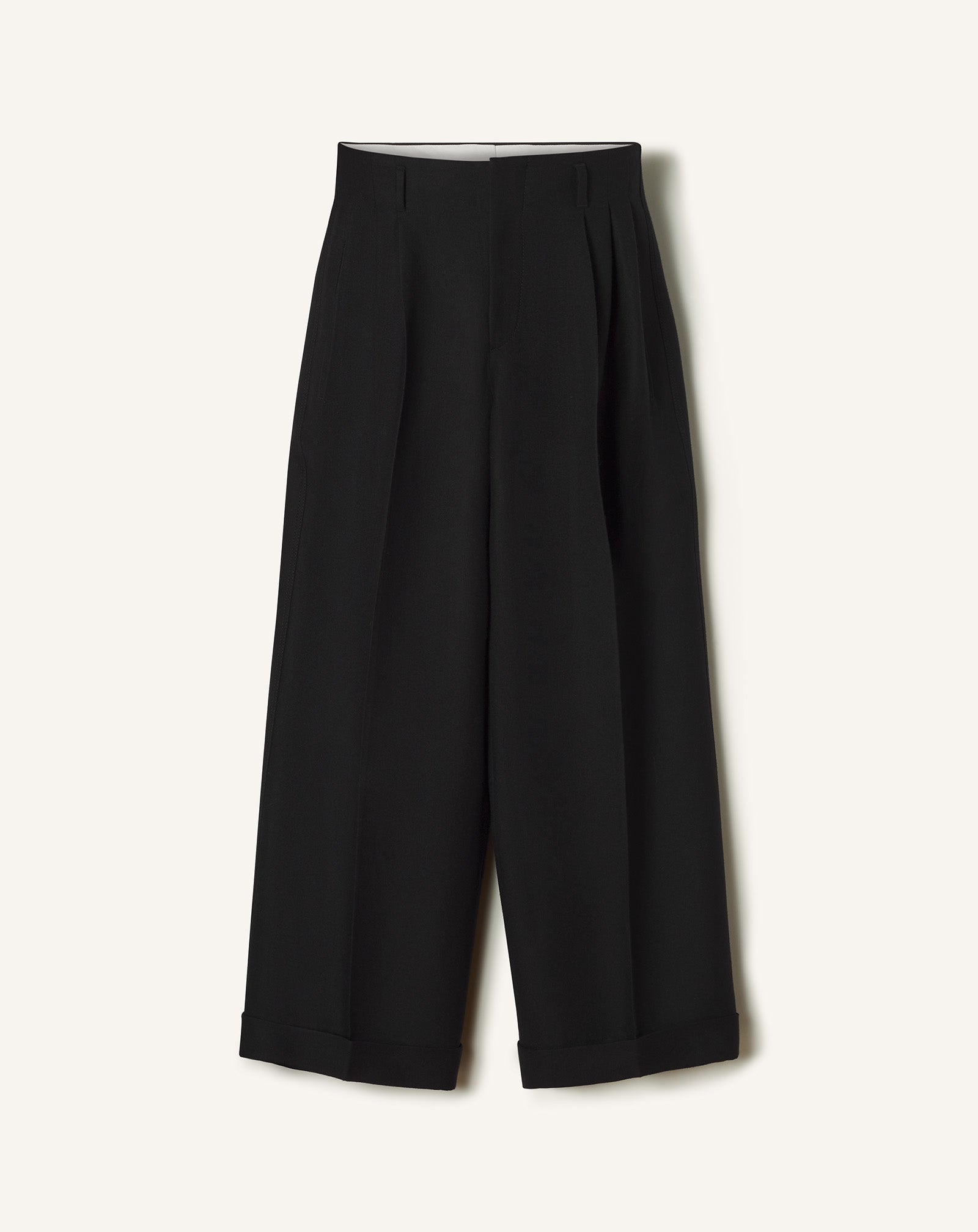 WIDE-LEG FLANNEL PANTS