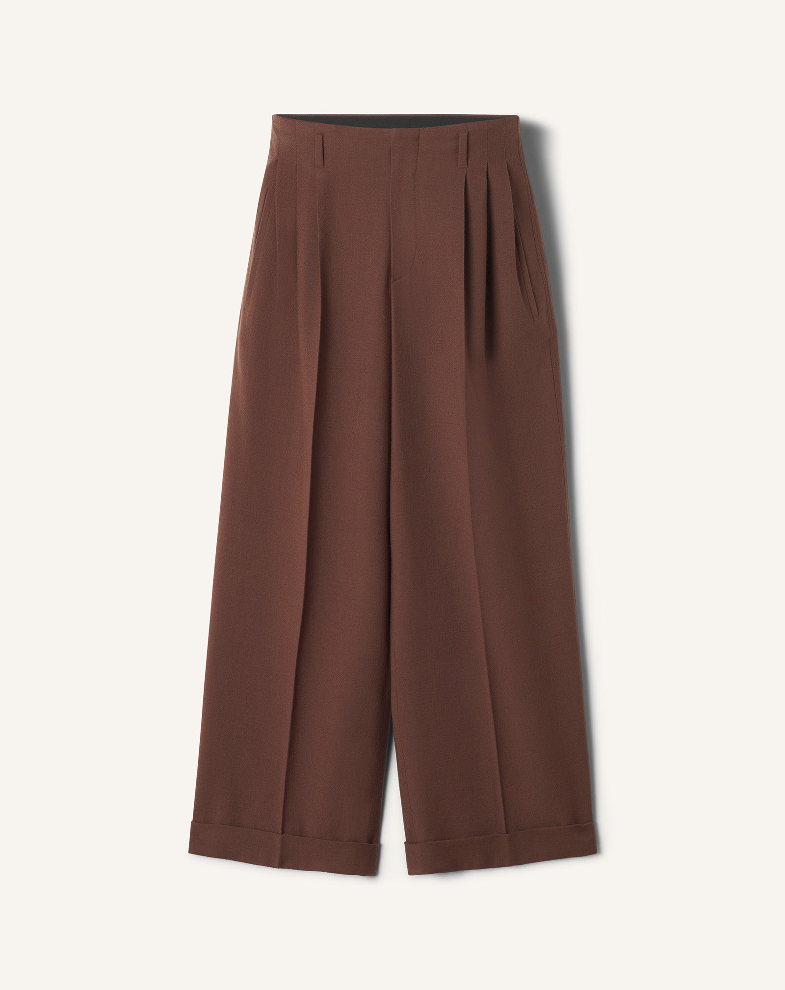 WIDE-LEG FLANNEL PANTS