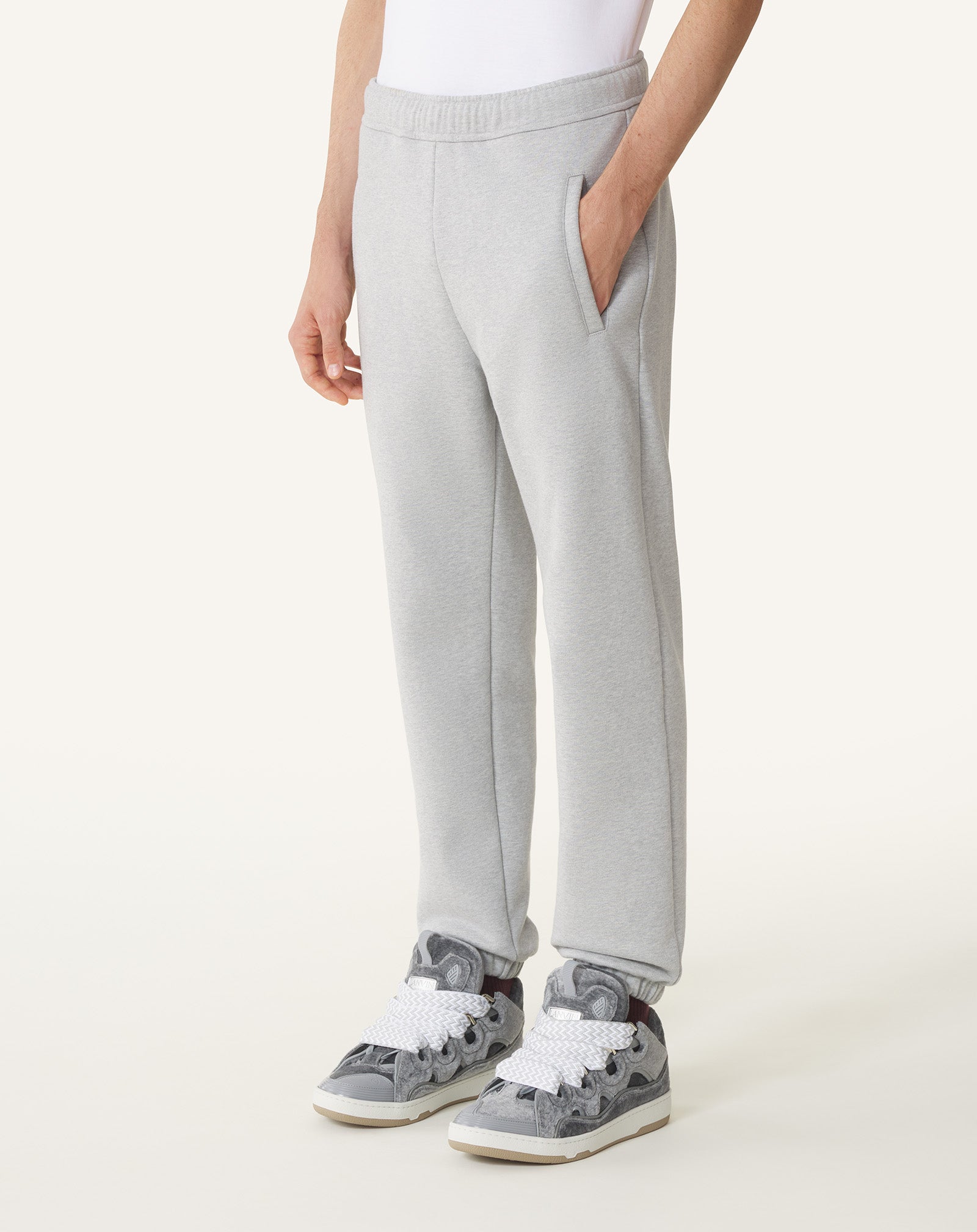 GREY LANVIN RIBBON JOGGING PANTS