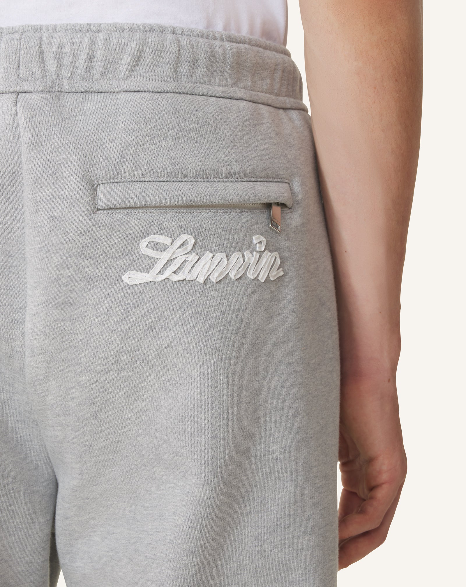GREY LANVIN RIBBON JOGGING PANTS
