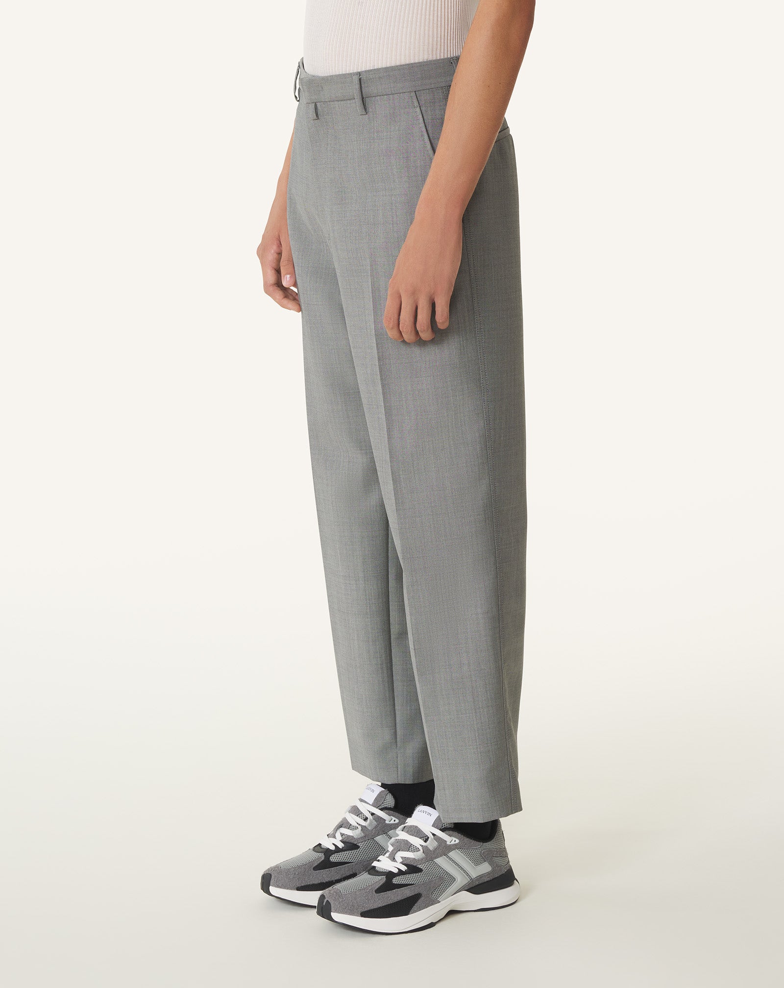 Black Straight-leg Mohair Wool Pants | Lanvin