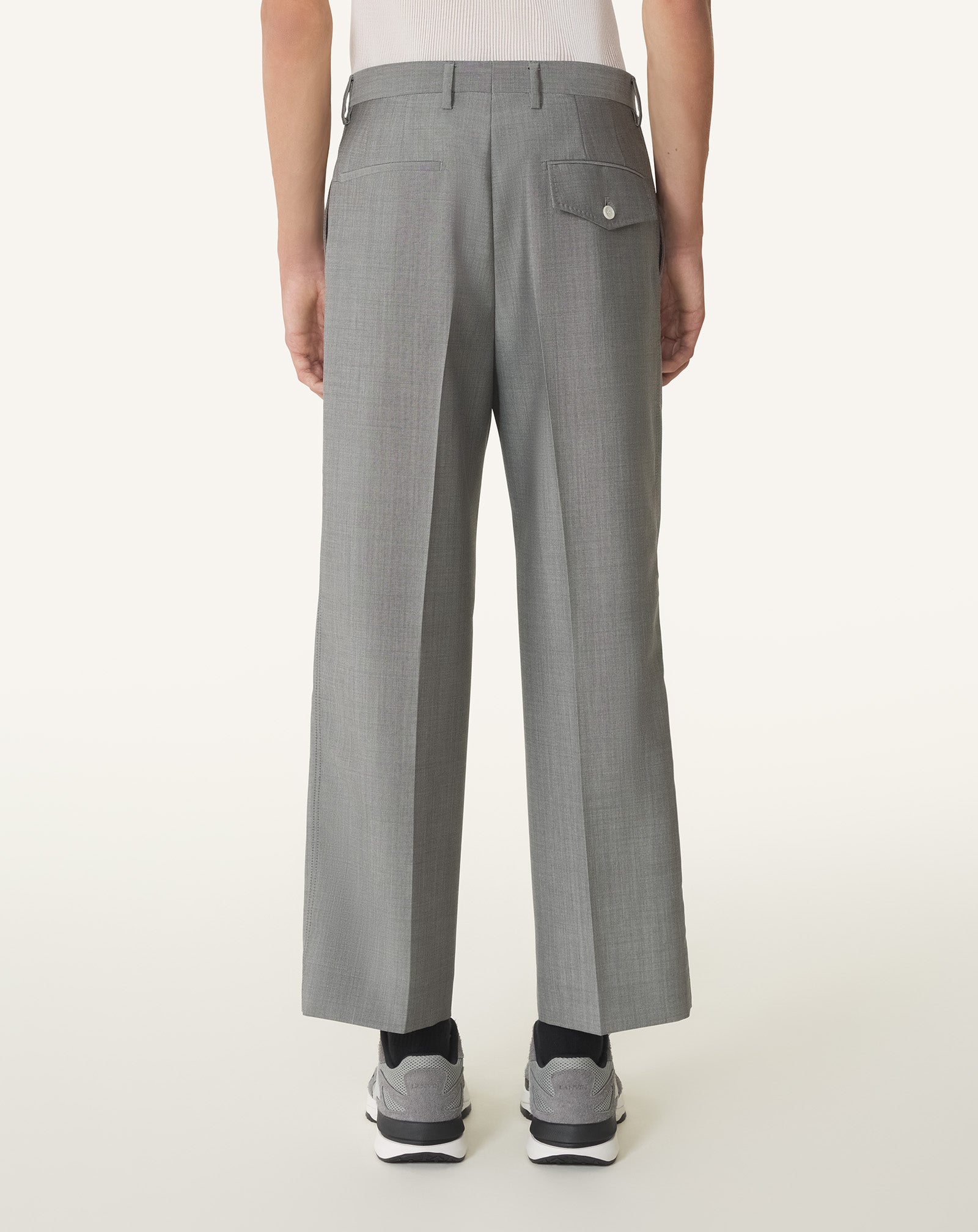 Black Straight-leg Mohair Wool Pants | Lanvin
