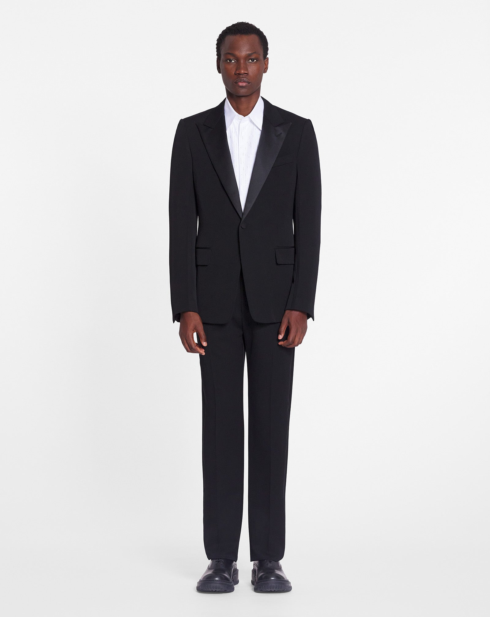 FITTED TAILORED PANTS WITH SATIN BANDS