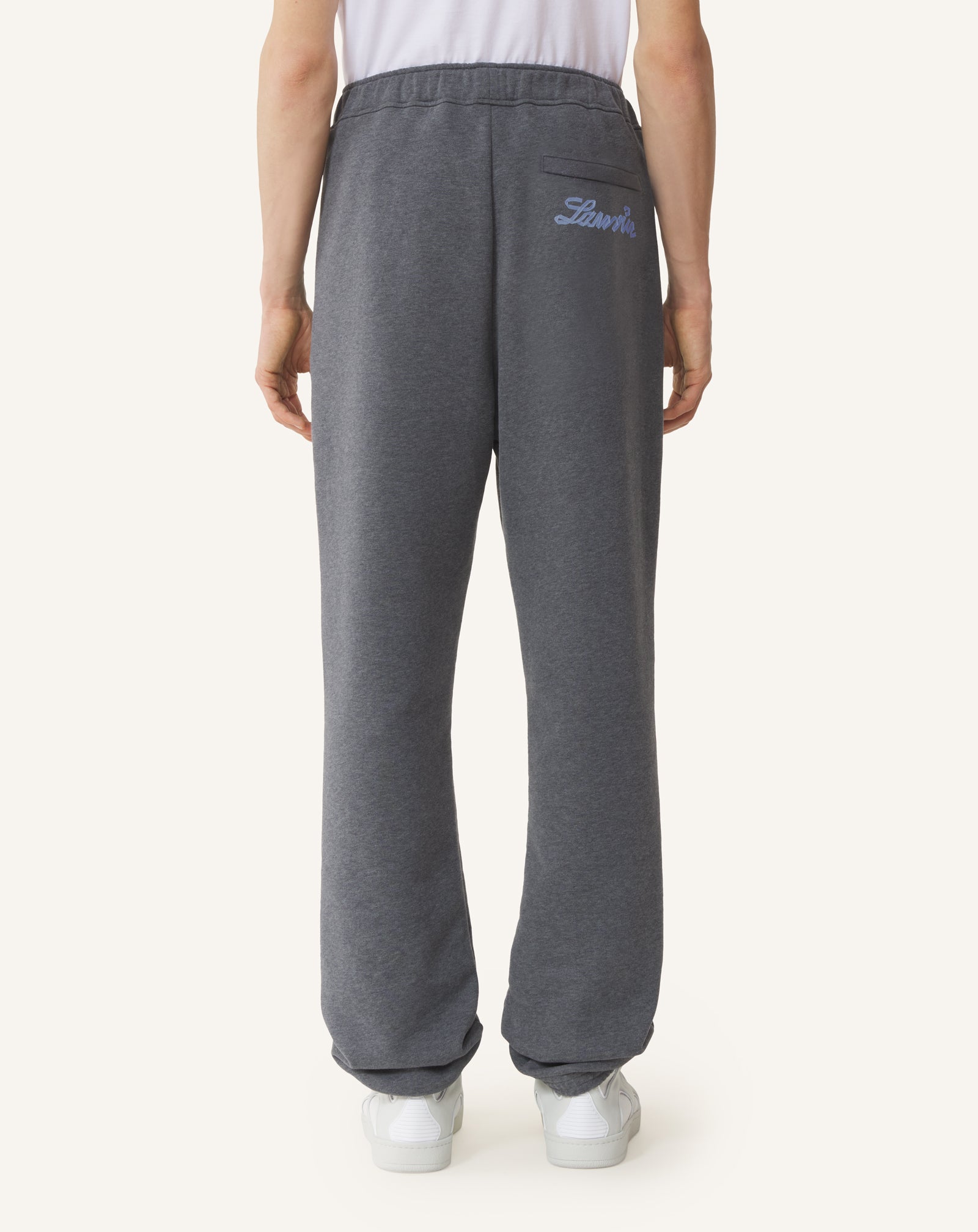 BLACK LANVIN RIBBON JOGGING PANTS IN COTTON AND CASHMERE