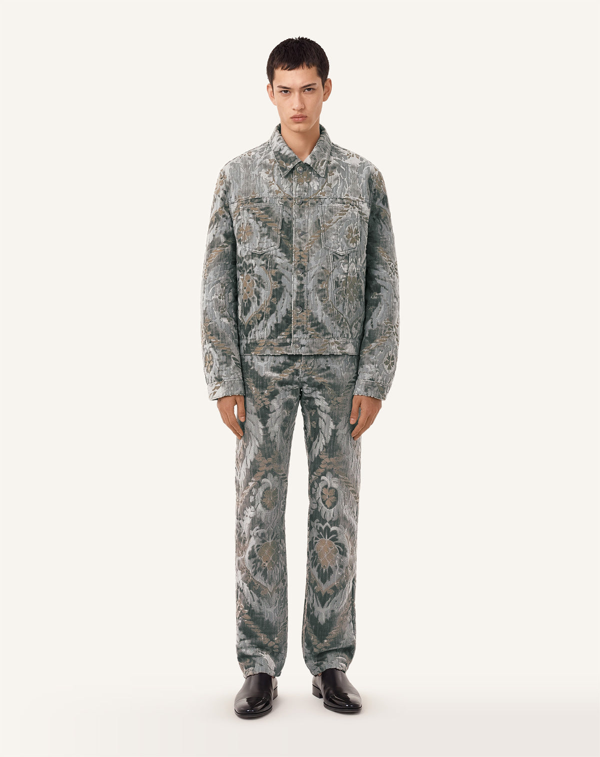 BEVILACQUA STRAIGHT-LEG TROUSERS IN PIGNA PATTERN