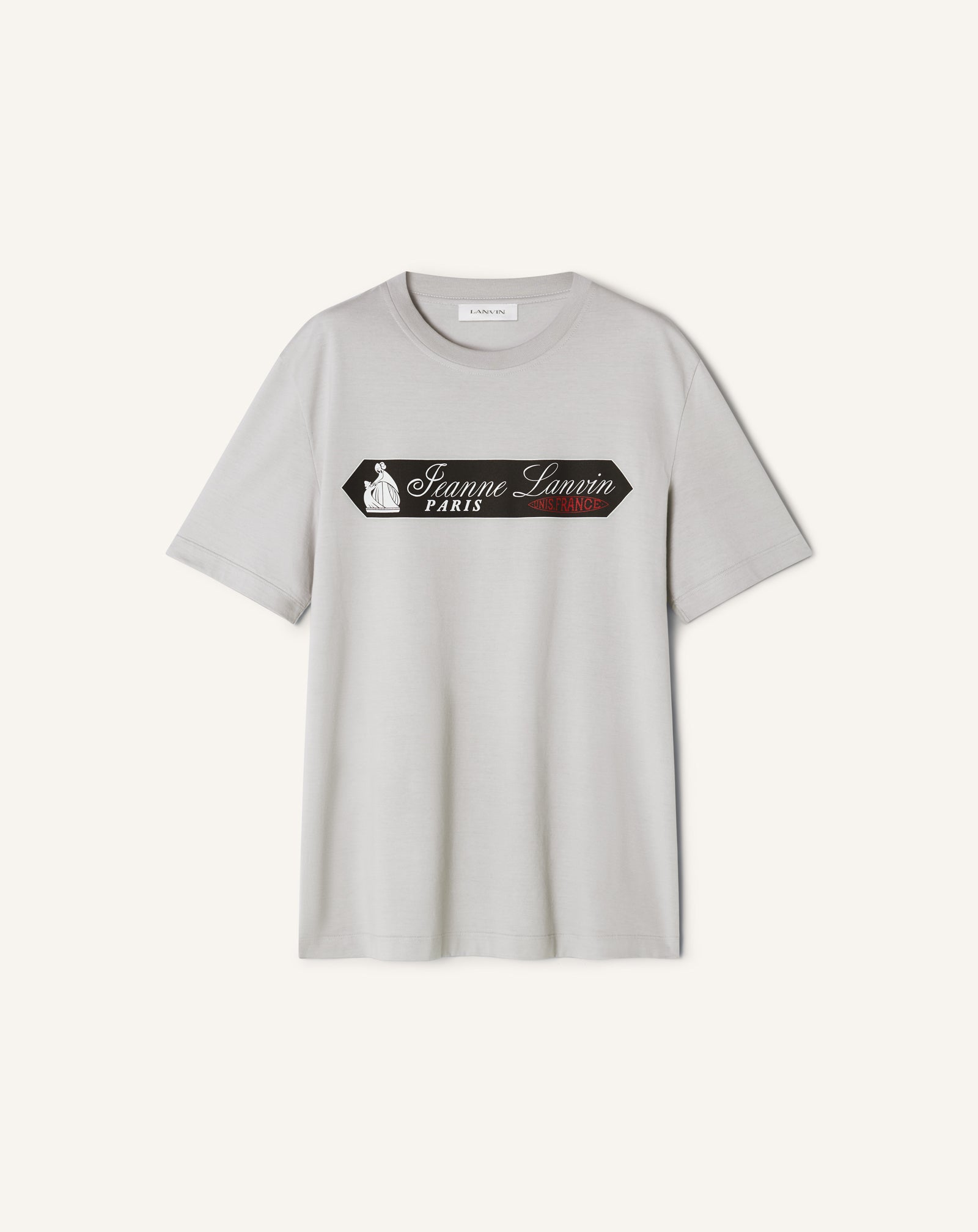 GREY PRINTED LANVIN SIGNATURE LABEL T-SHIRT