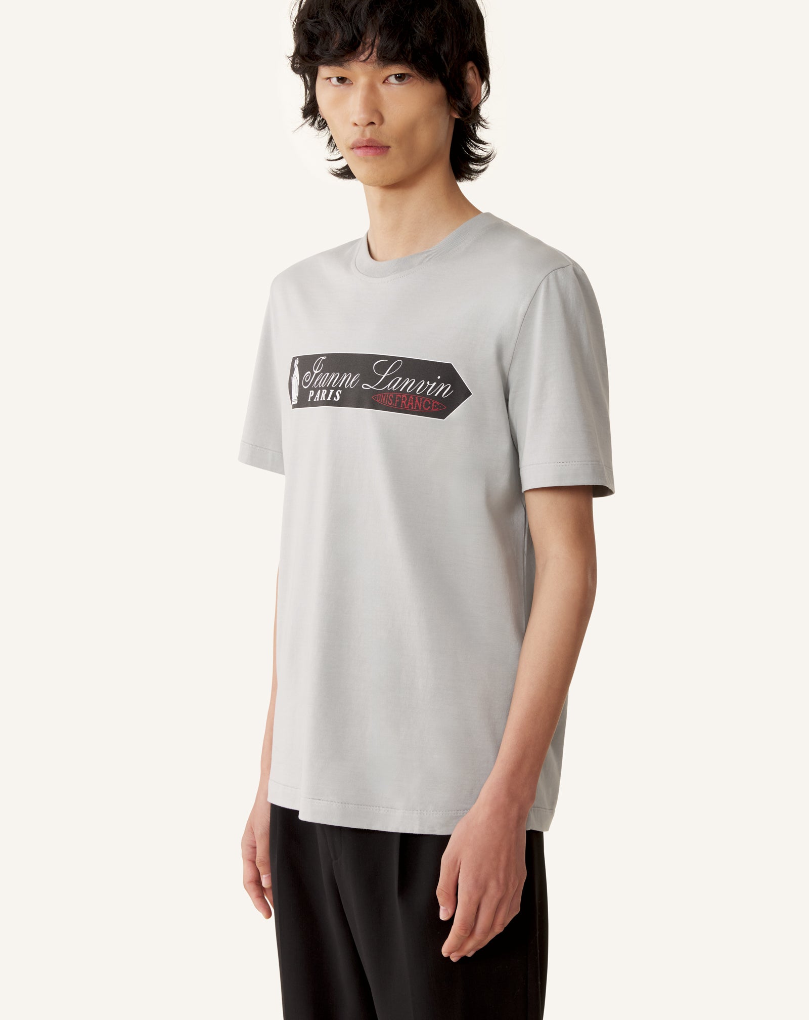 Grey Printed Lanvin Signature Label T-shirt | Lanvin