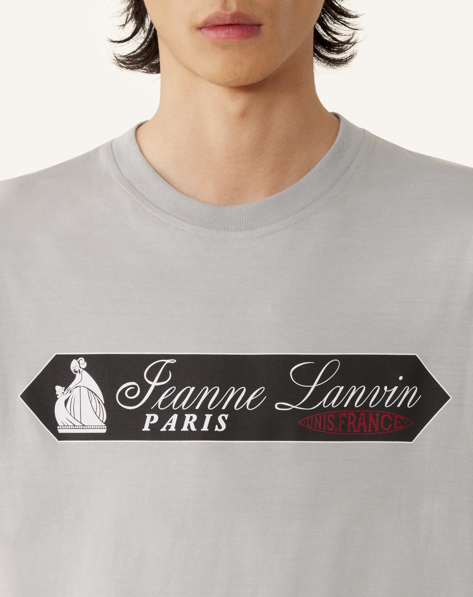 Grey Printed Lanvin Signature Label T-shirt | Lanvin