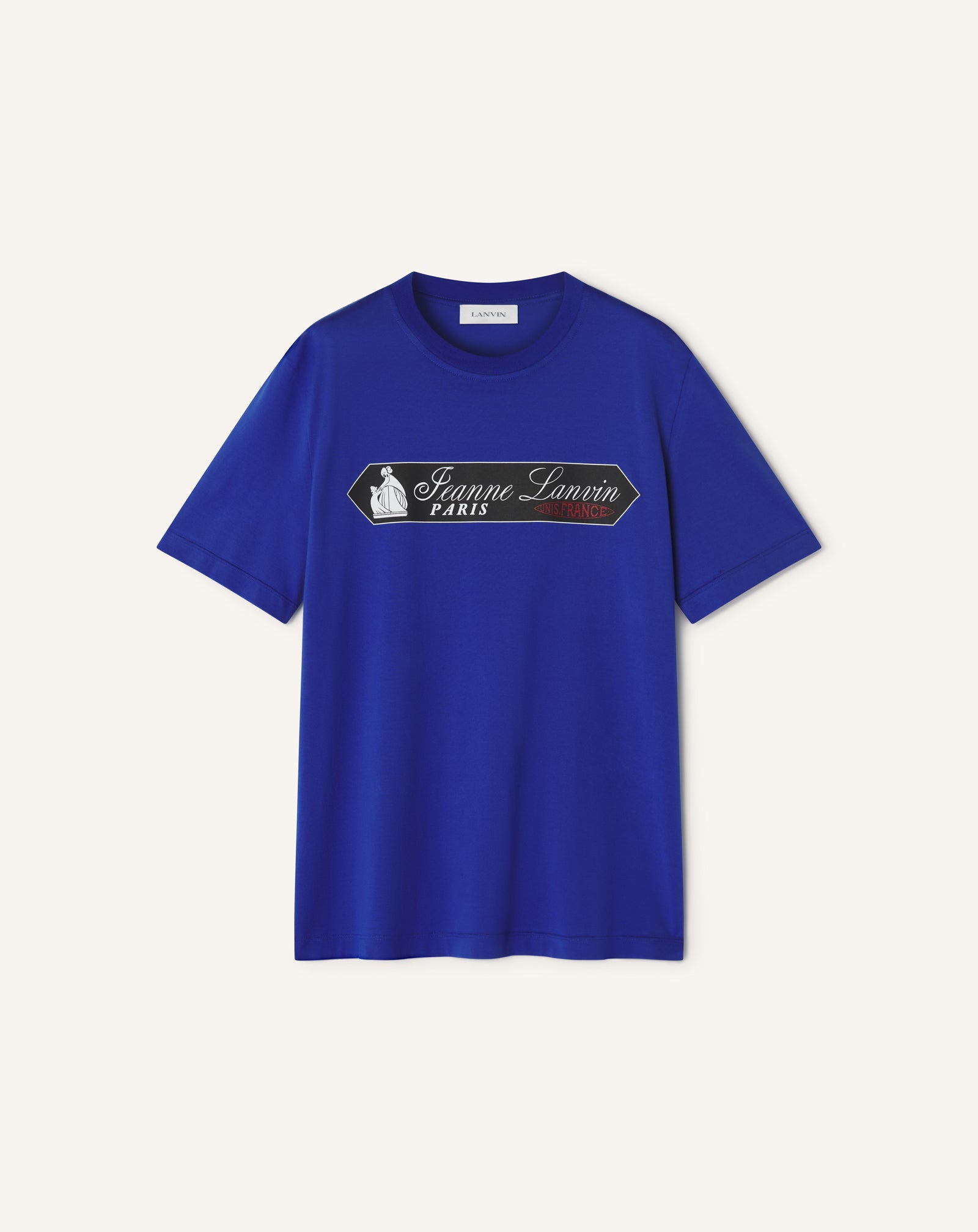 BLUE PRINTED LANVIN SIGNATURE LABEL T-SHIRT