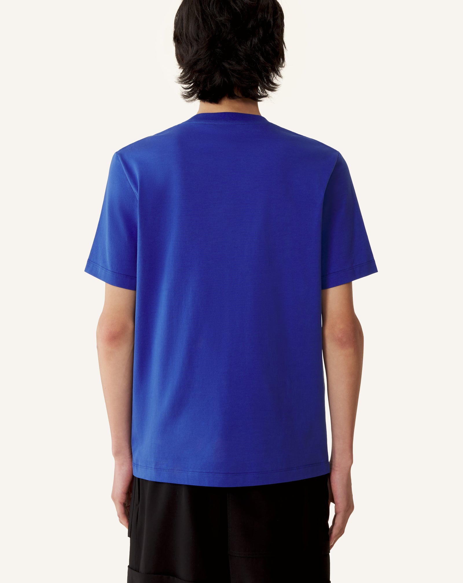 BLUE PRINTED LANVIN SIGNATURE LABEL T-SHIRT