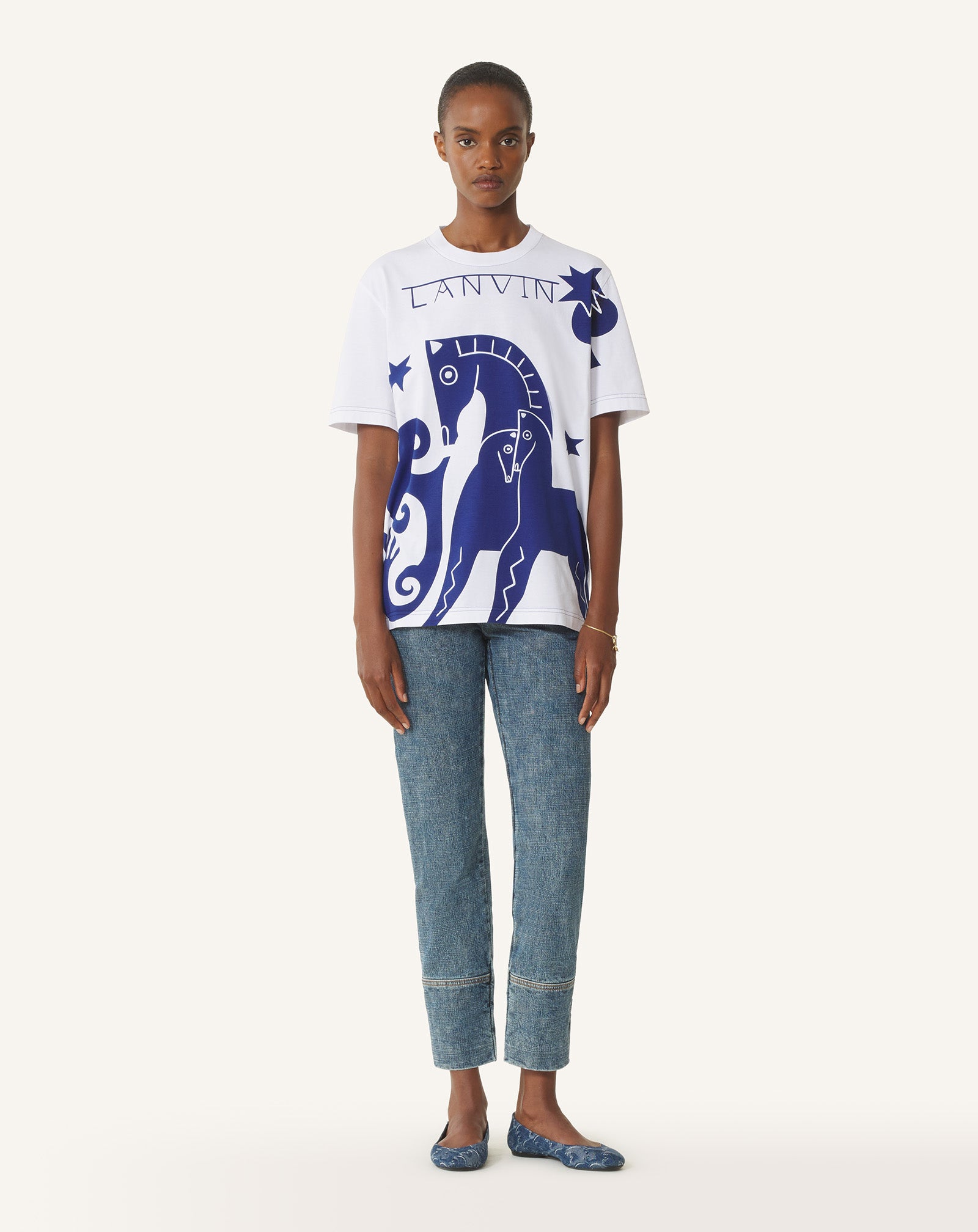 White Lunar Year Print T-shirt | Lanvin