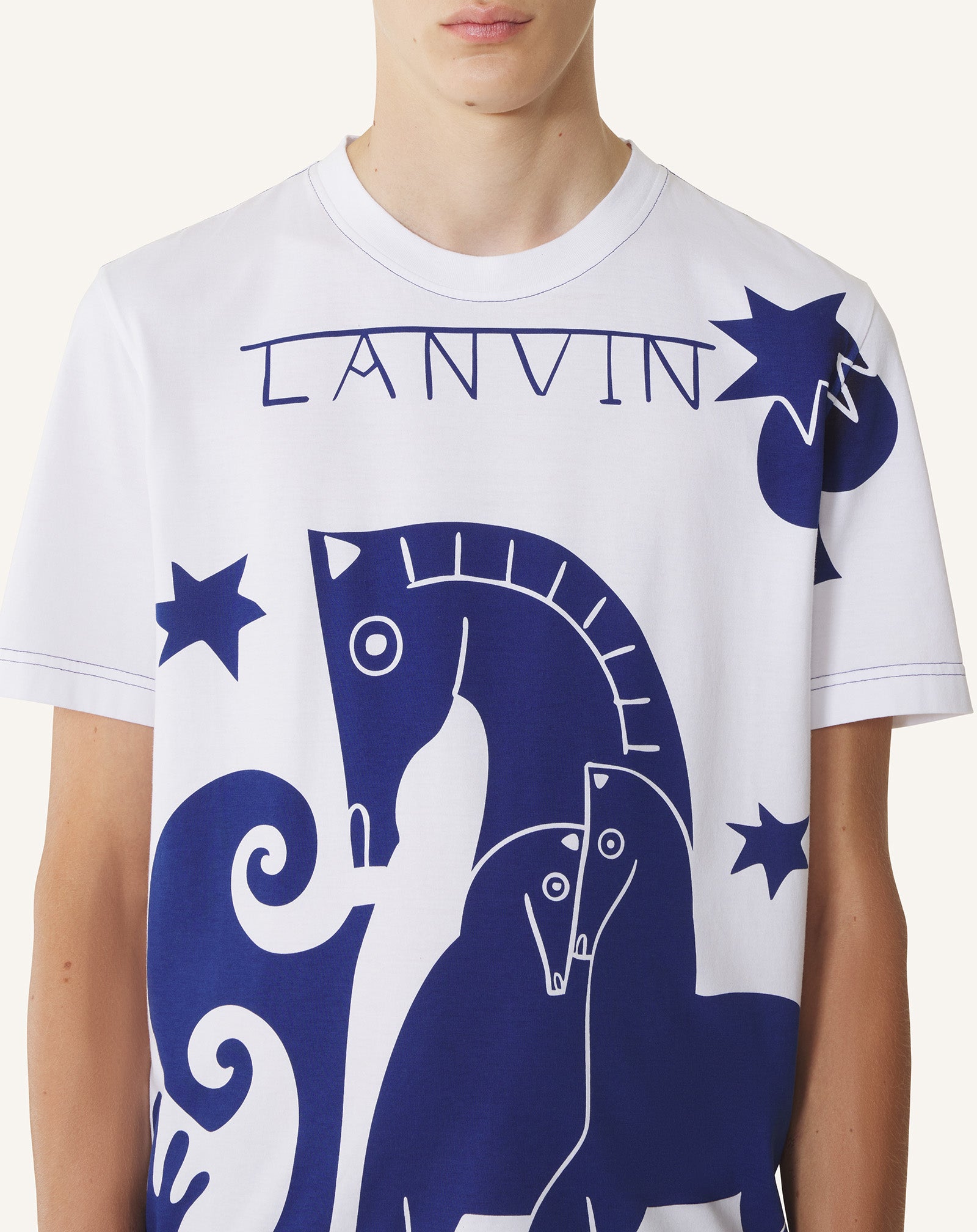 WHITE LUNAR YEAR PRINT T-SHIRT