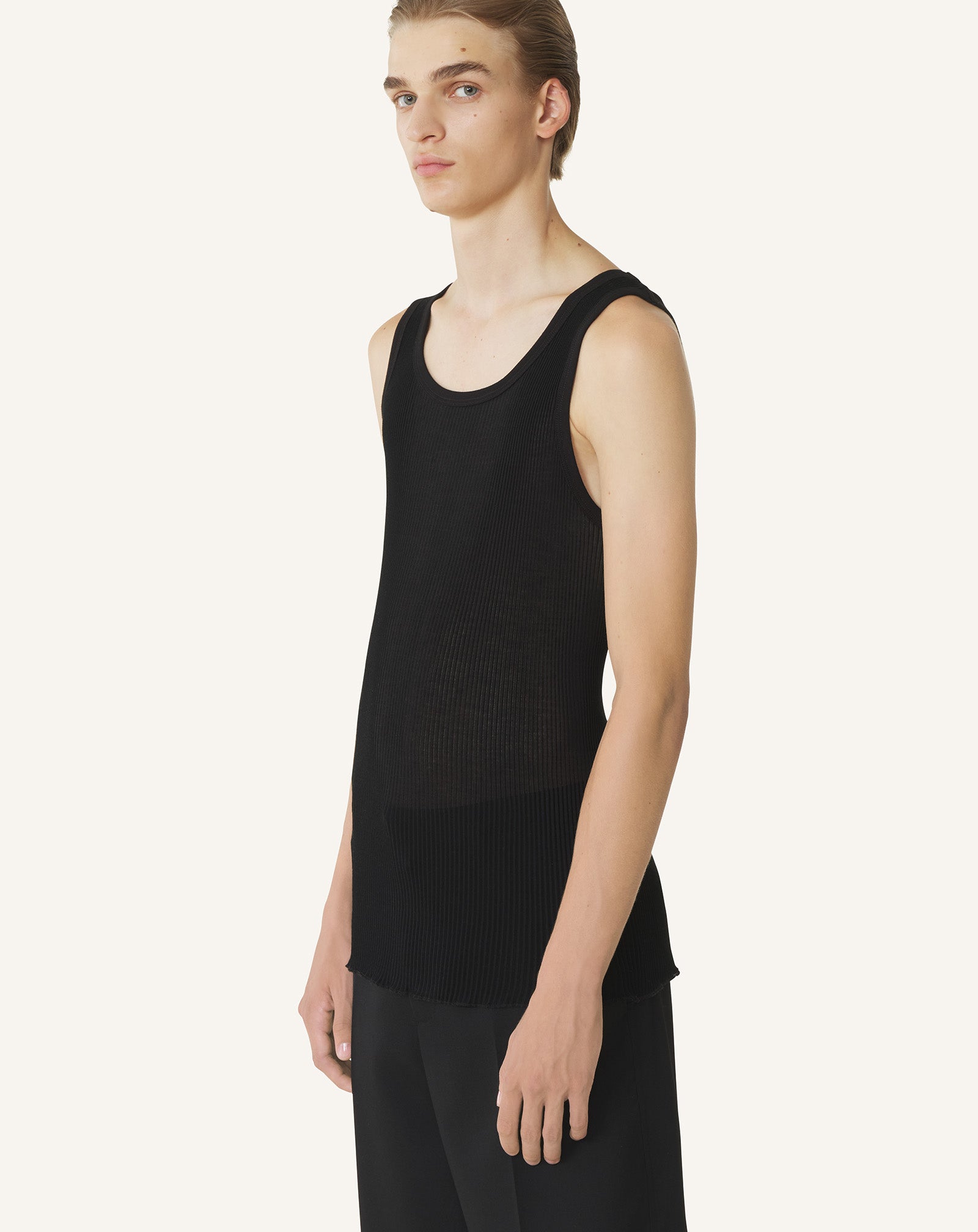 Débardeur En Jersey Plissé Black | Lanvin