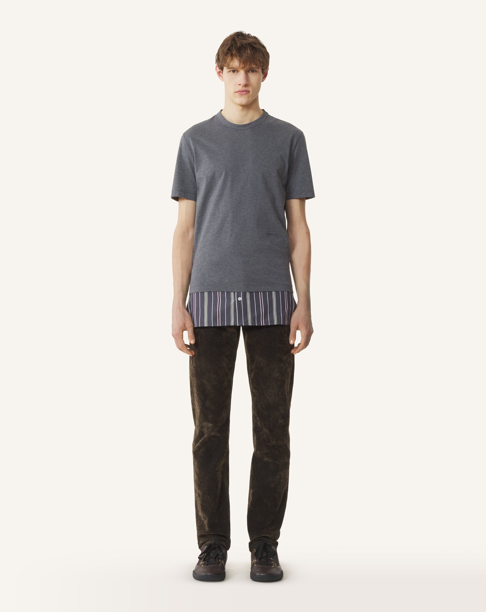 BLACK LAYERED T-SHIRT IN COTTON