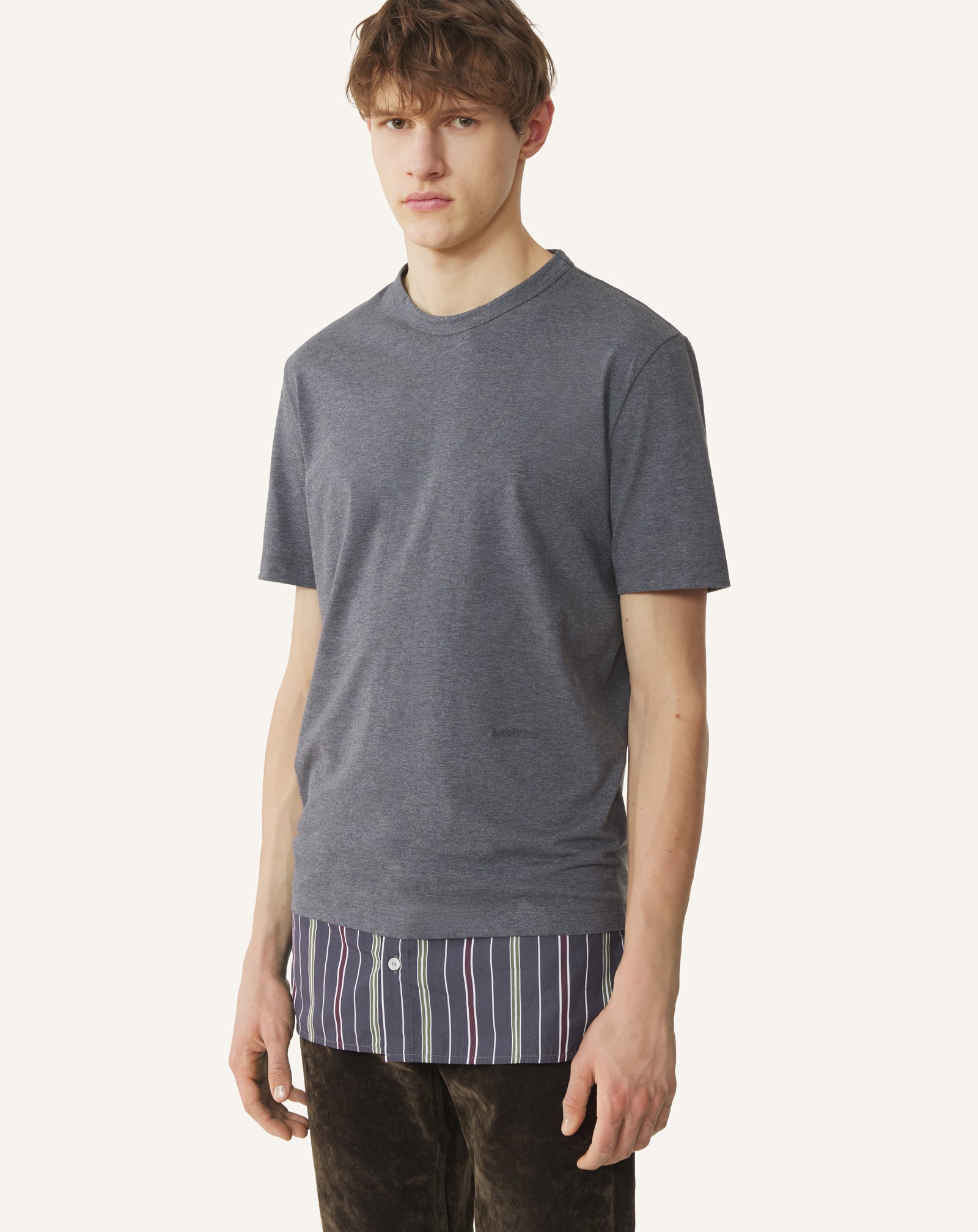 BLACK LAYERED T-SHIRT IN COTTON