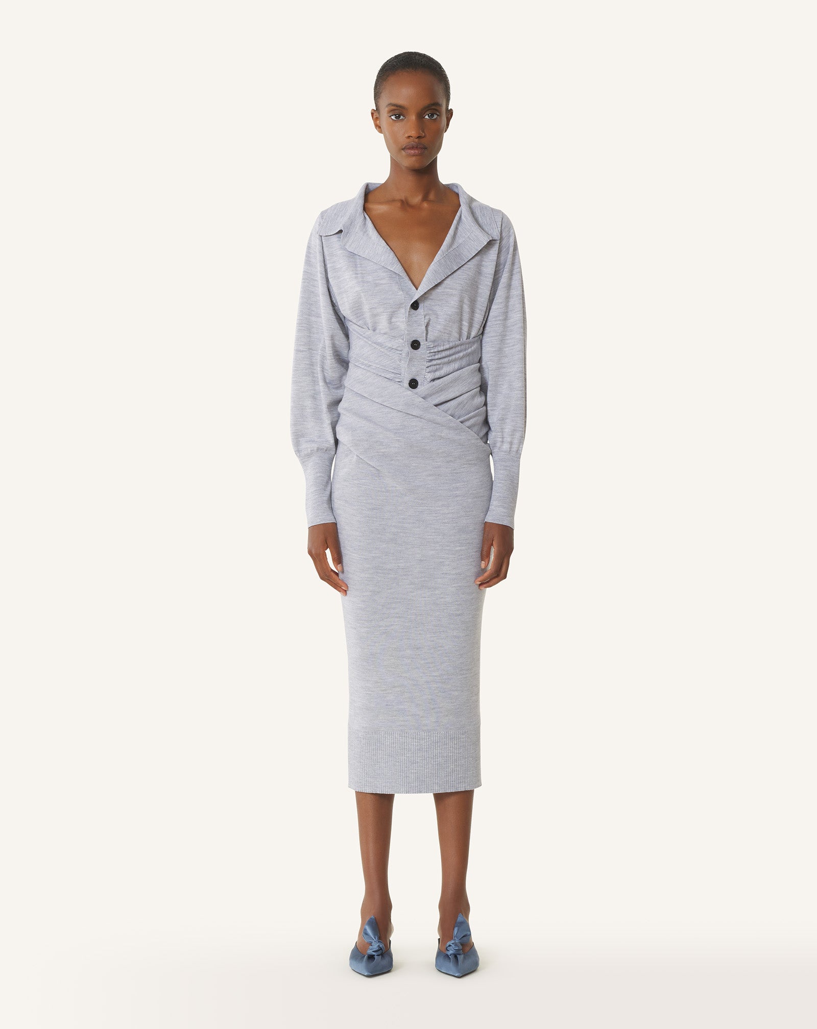 Black Draped Wool Cardigan | Lanvin