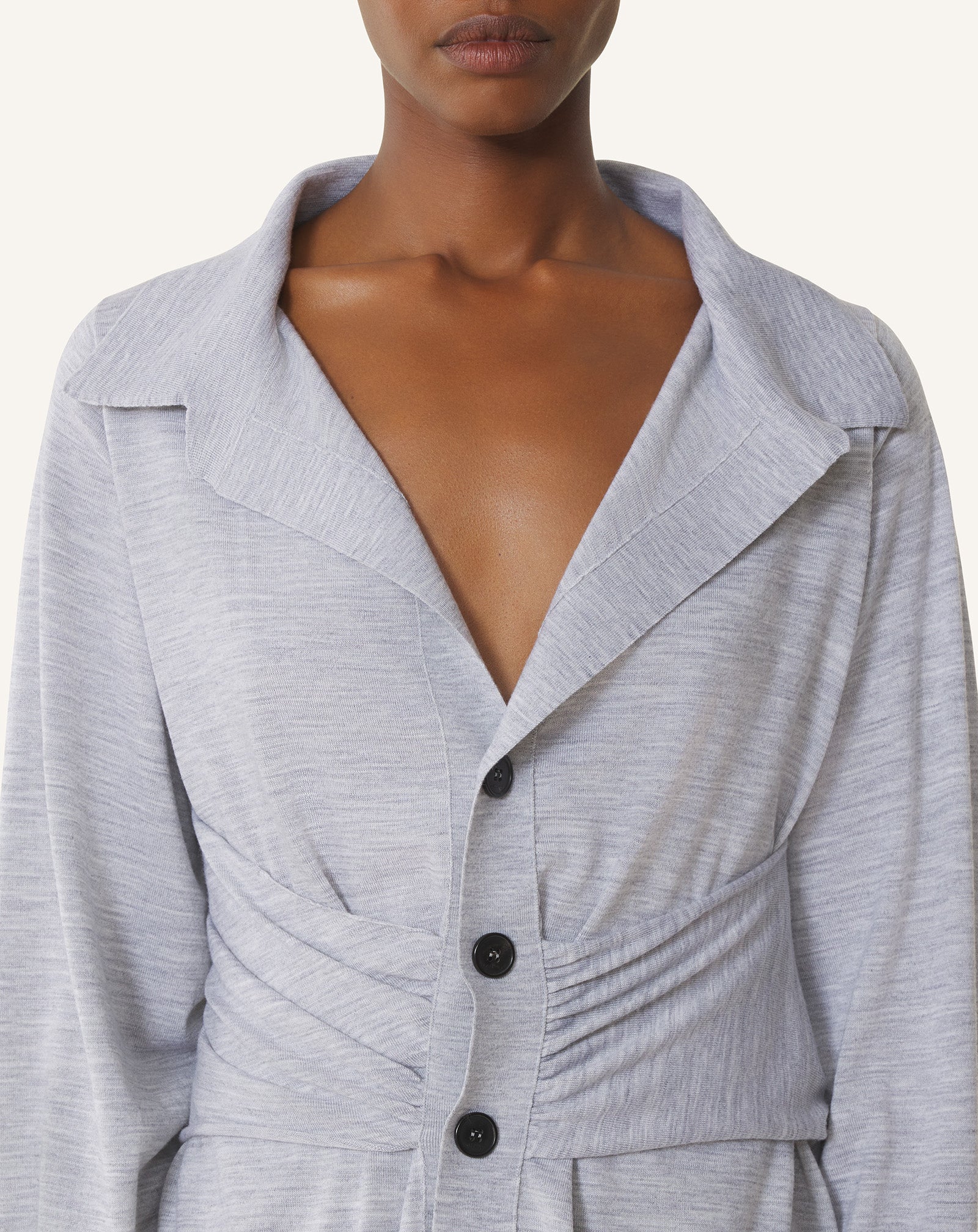 Black Draped Wool Cardigan | Lanvin