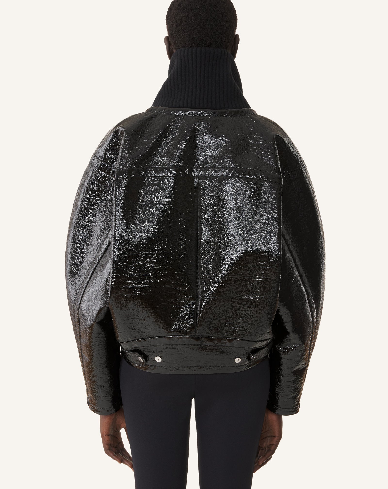 BLACK SHORT VINYL COAT