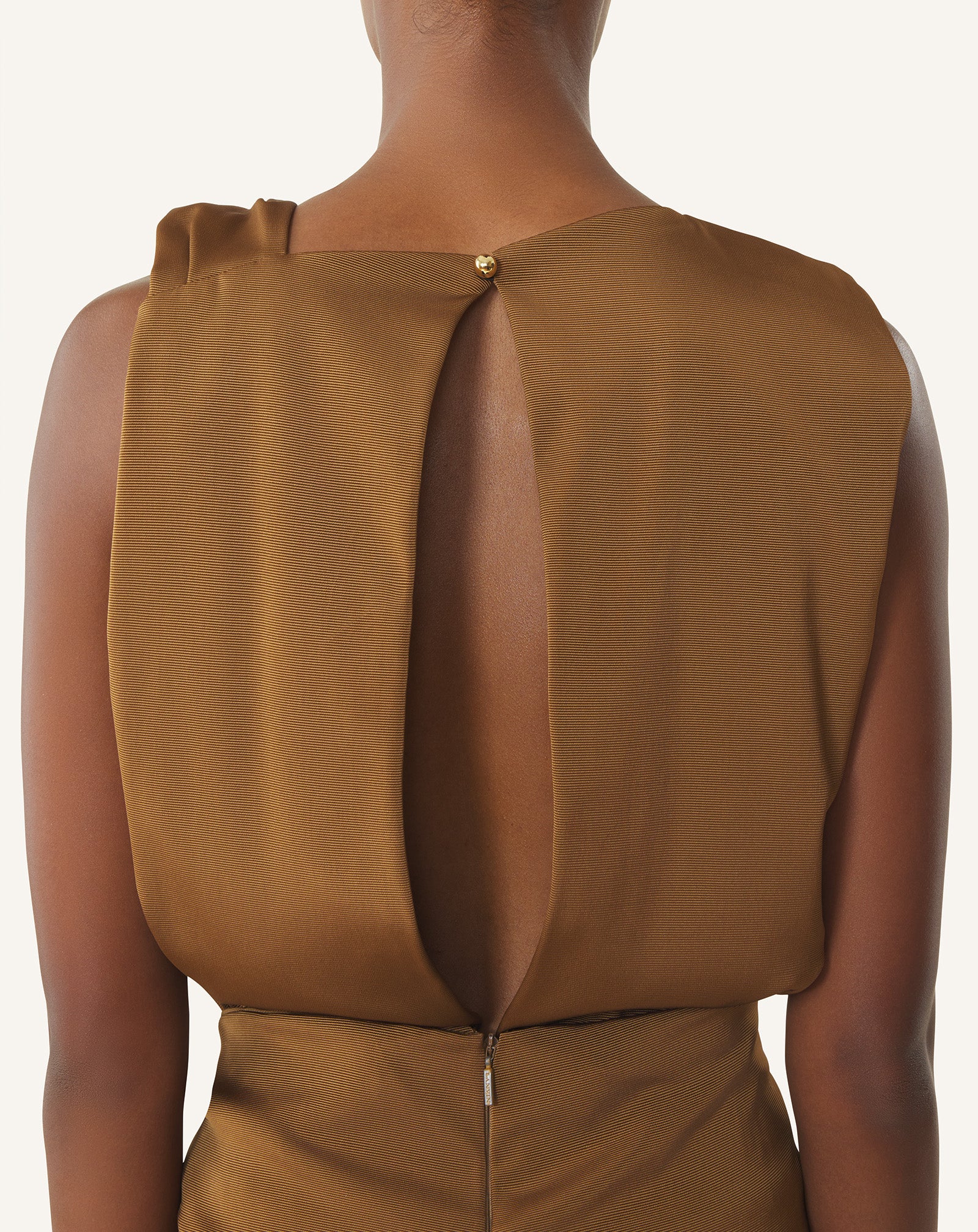 BROWN MIDI DRESS IN VISCOSE