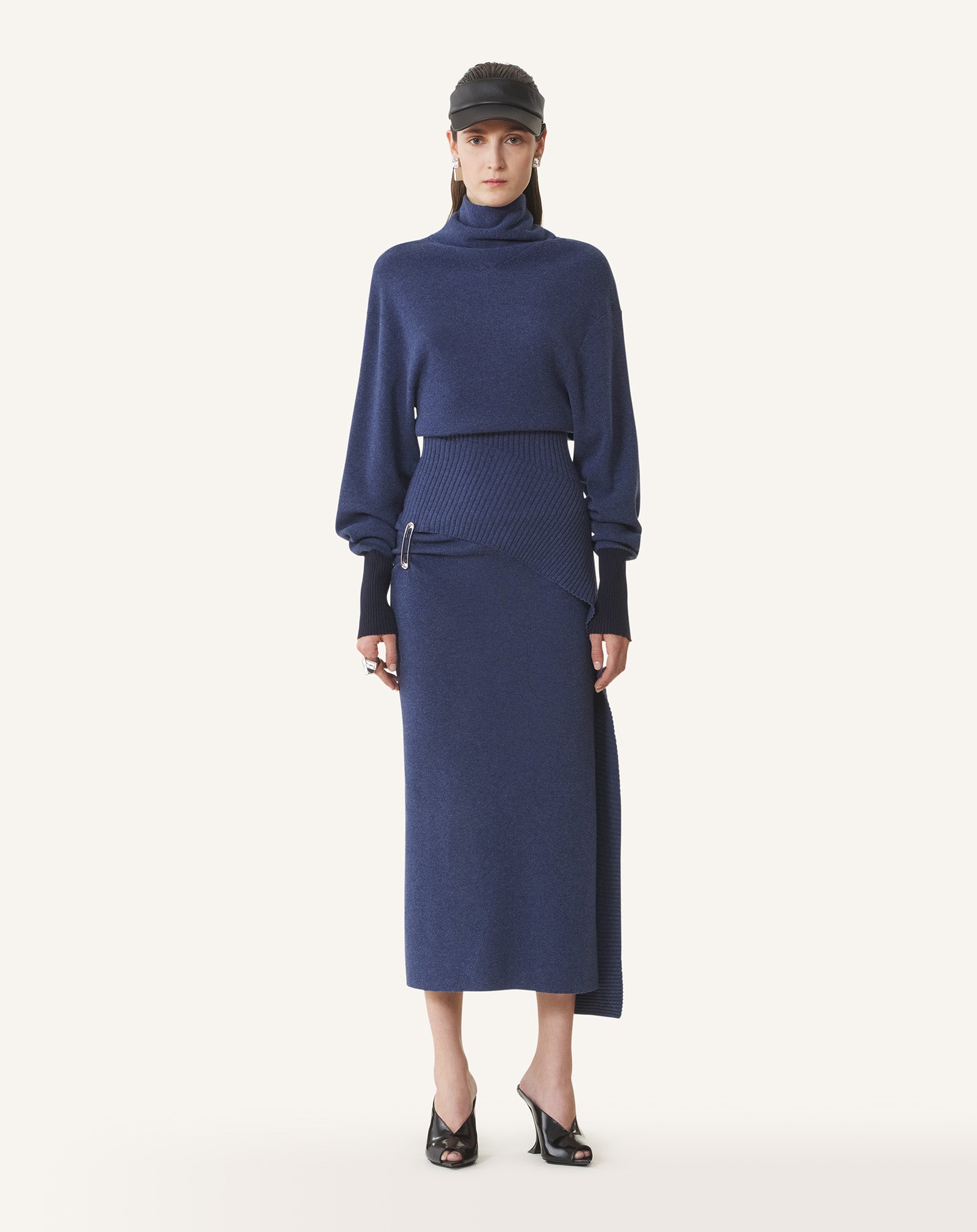 Blue Wool And Cashmere Midi Dress | Lanvin