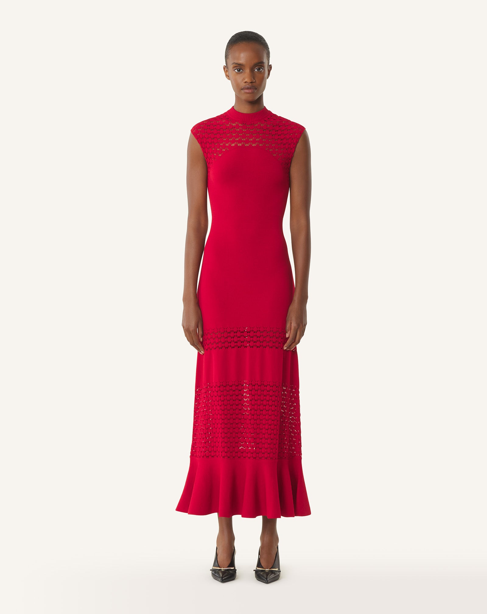 LACE DETAIL VISCOSE DRESS