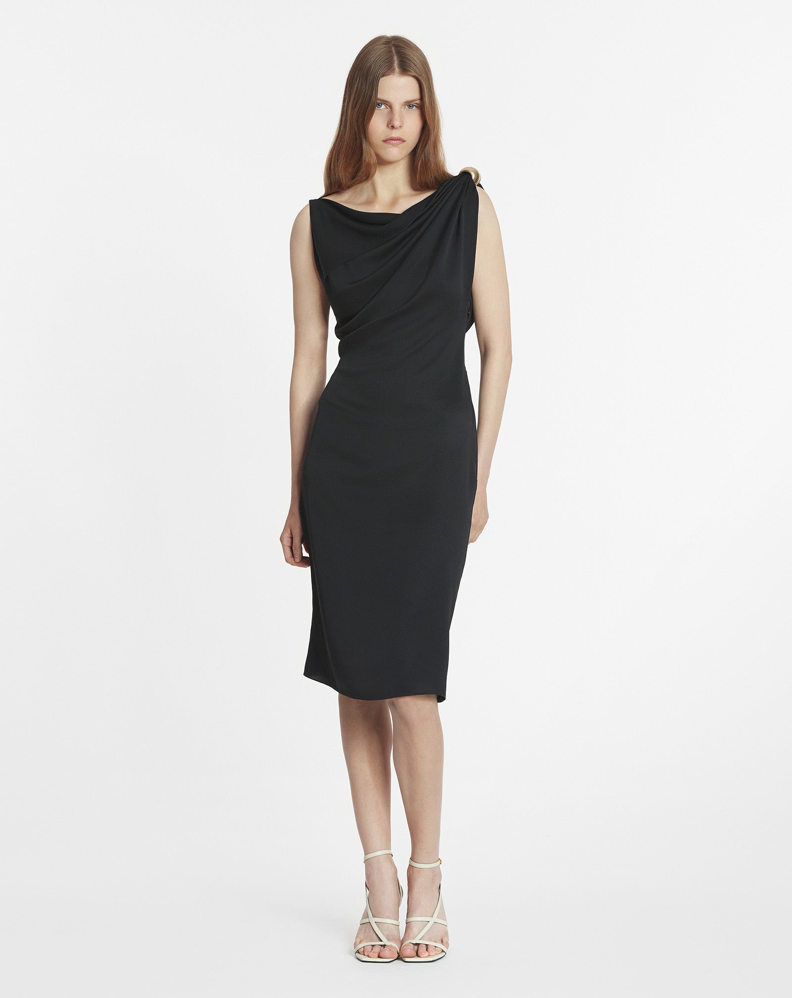 ARPÈGE RING DRAPED SILK DRESS