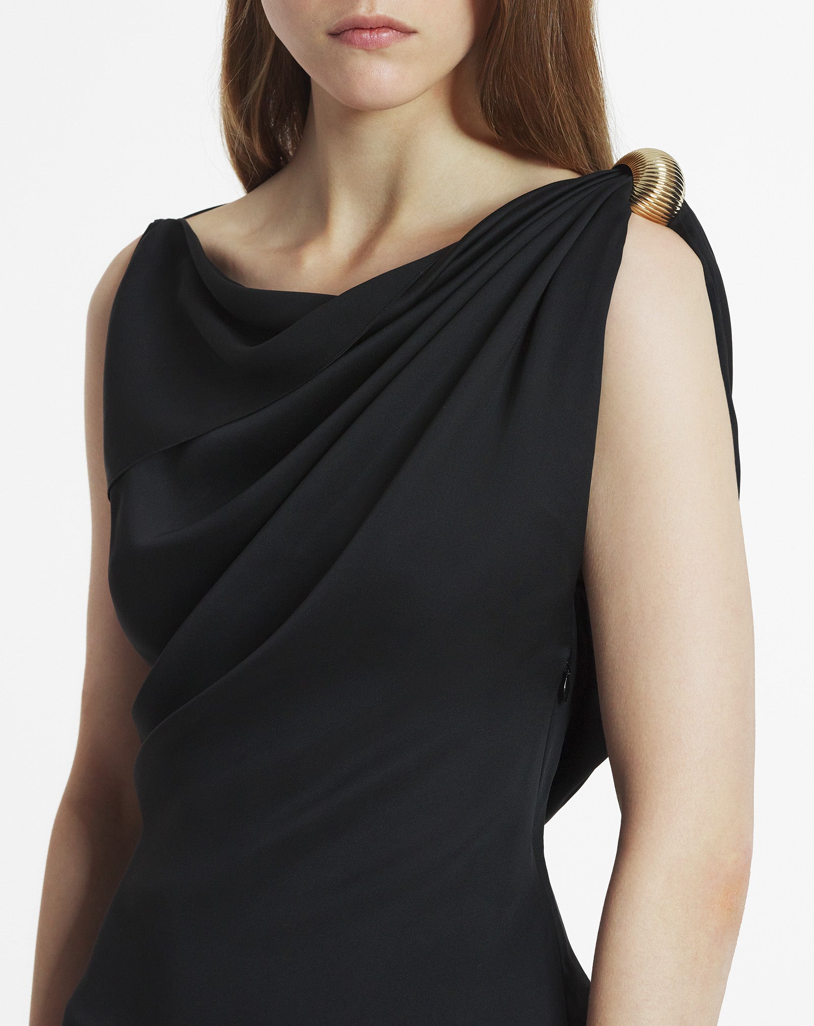 ARPÈGE RING DRAPED SILK DRESS