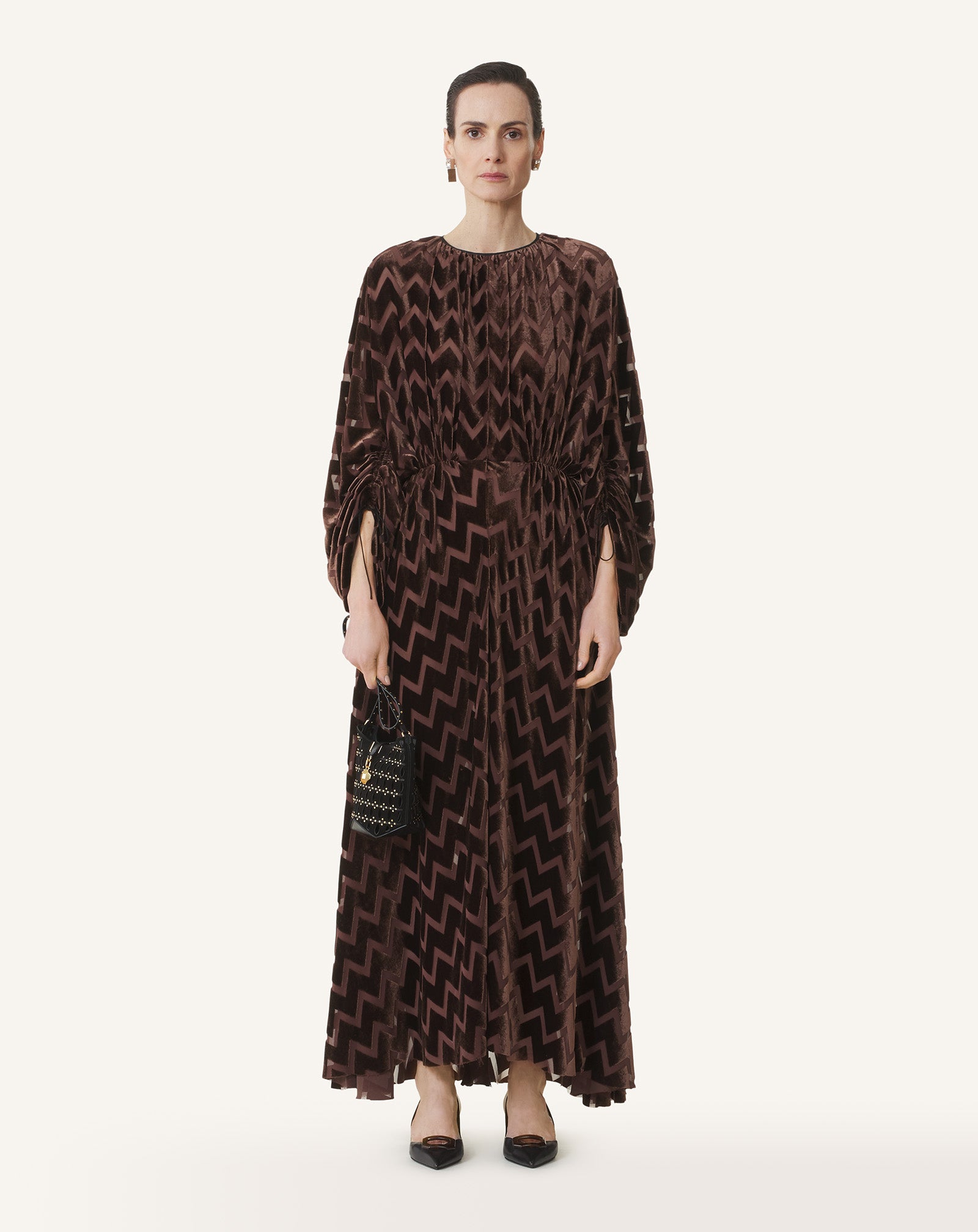 Brown Devoré Velvet Dress | Lanvin