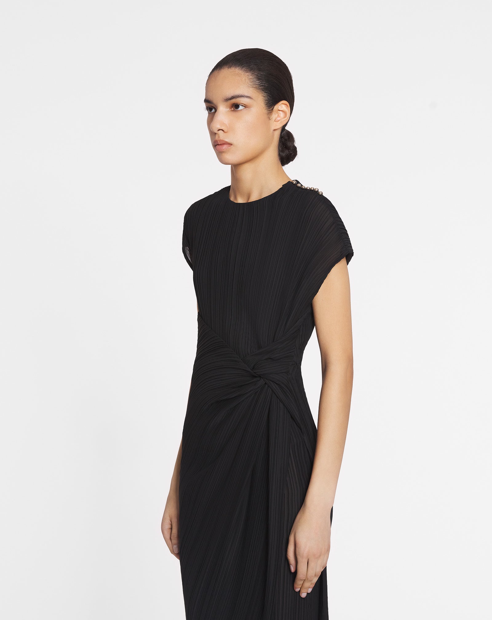 ASYMMETRICAL PLEATED DRESS