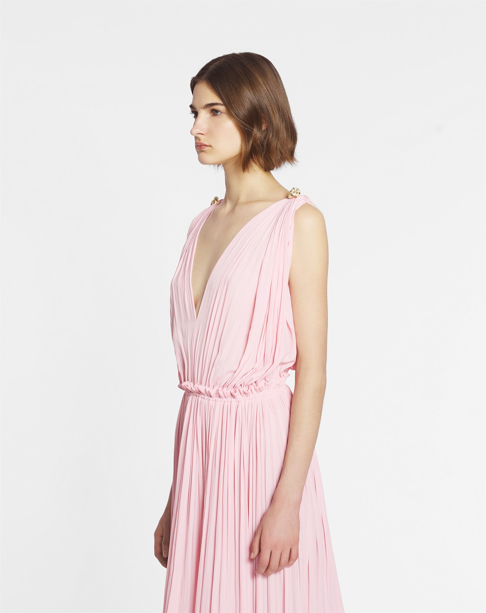 lanvin dress pink Lanvin Woven Open-Back Maxi Dress - Pink - 30% Off