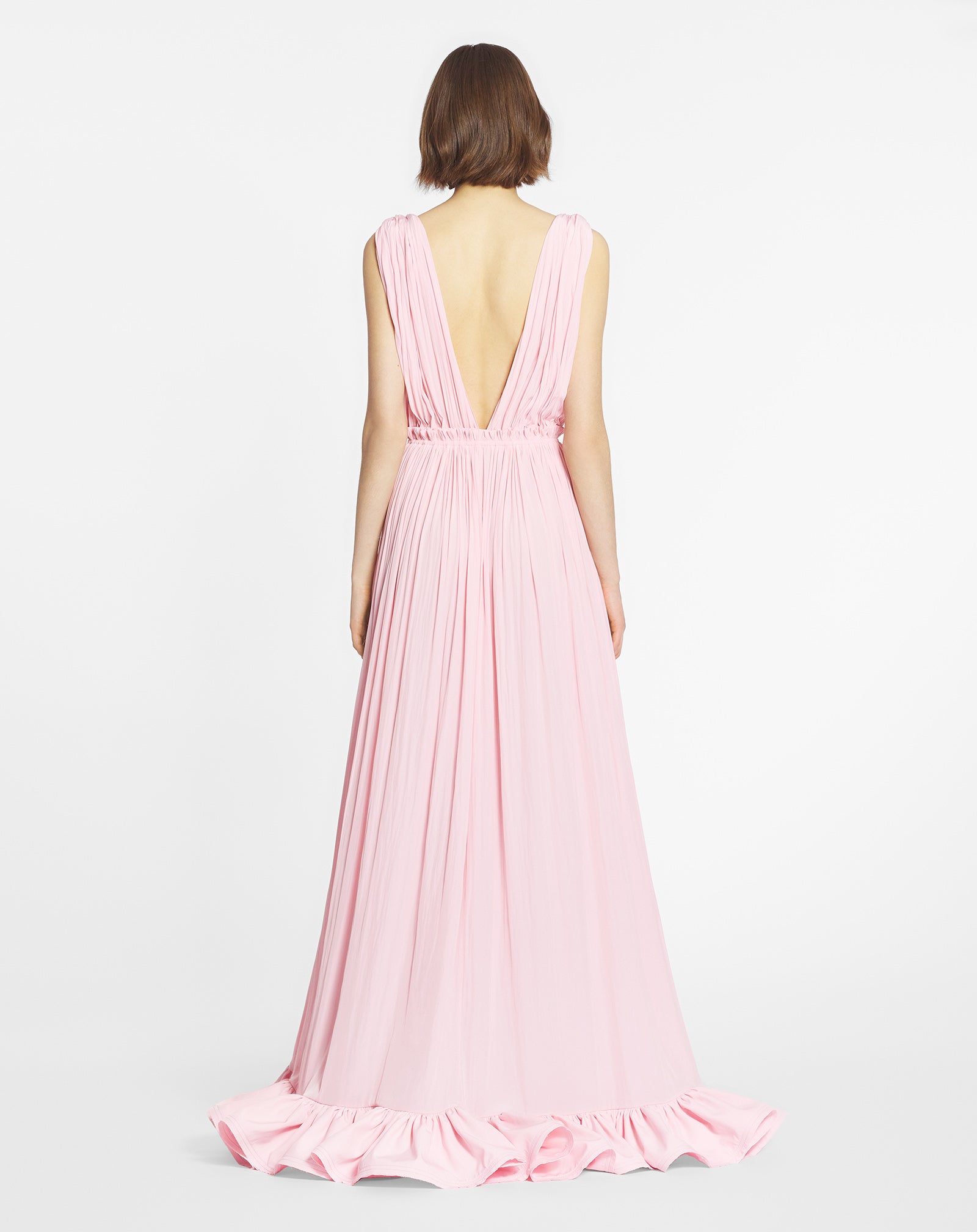lanvin pink dress Pink Fitted Charmeuse Dress