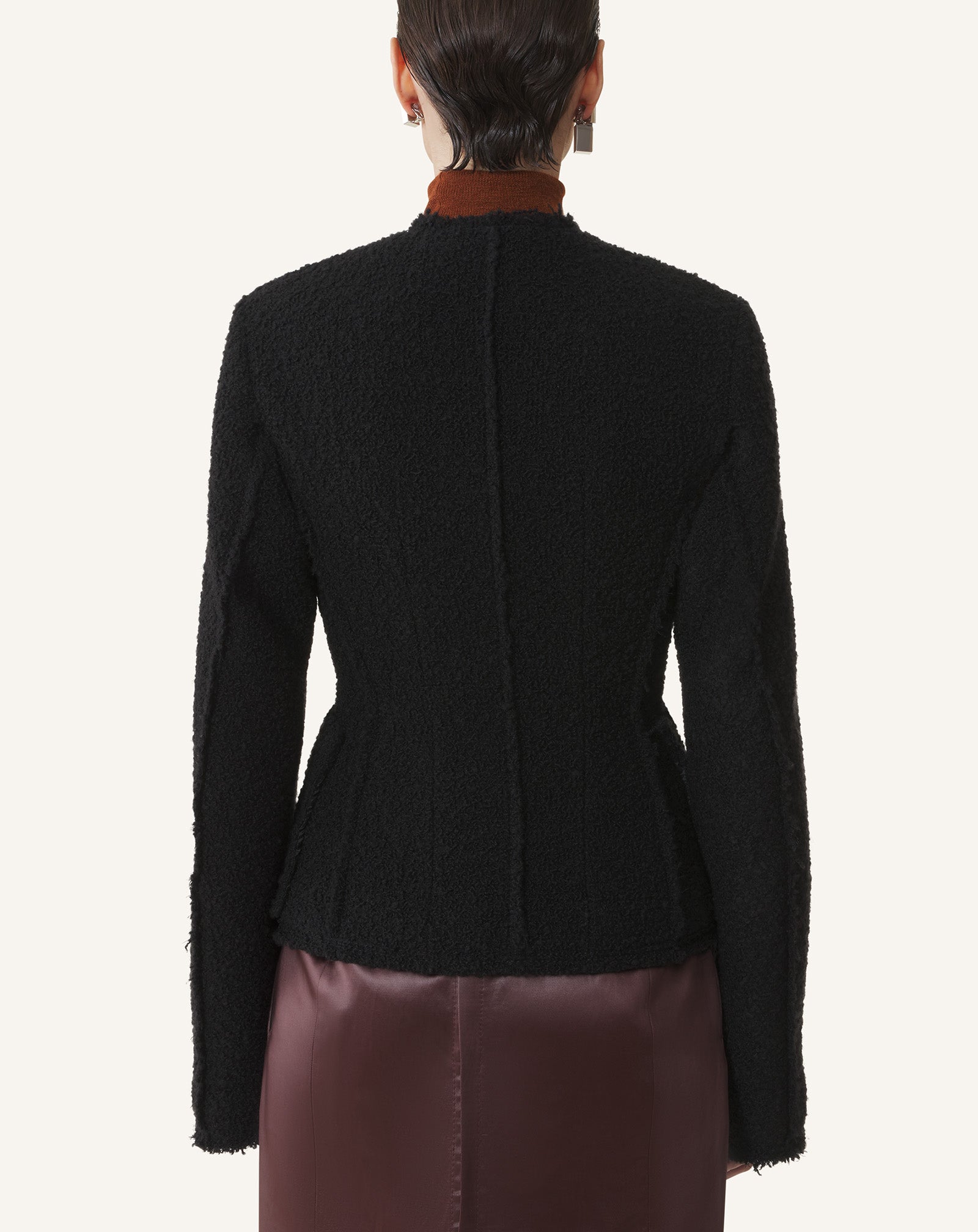 ASYMMETRICAL JACKET IN BOUCLÉ WOOL