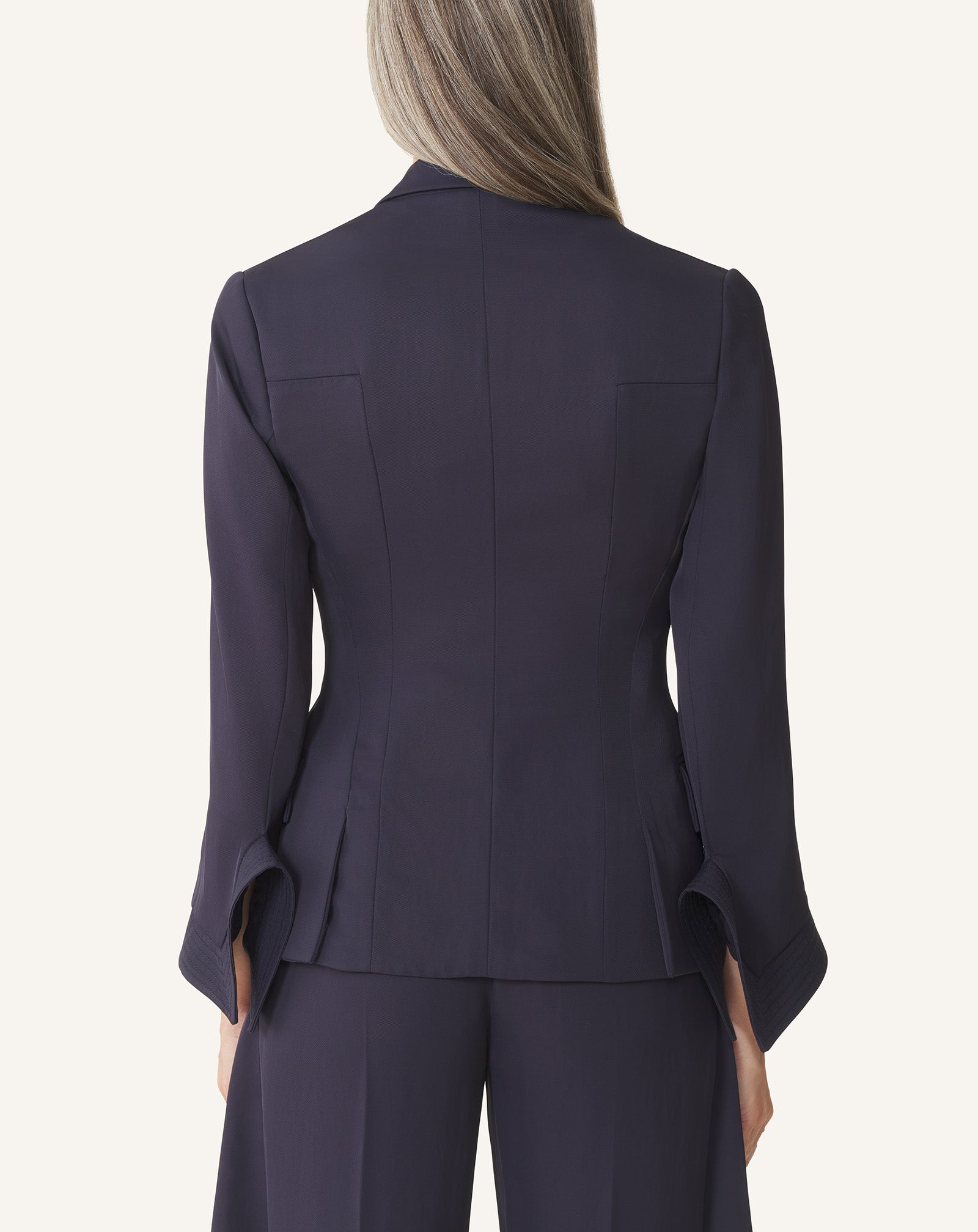 BLUE DOUBLE-BREASTED TWILL JACKET