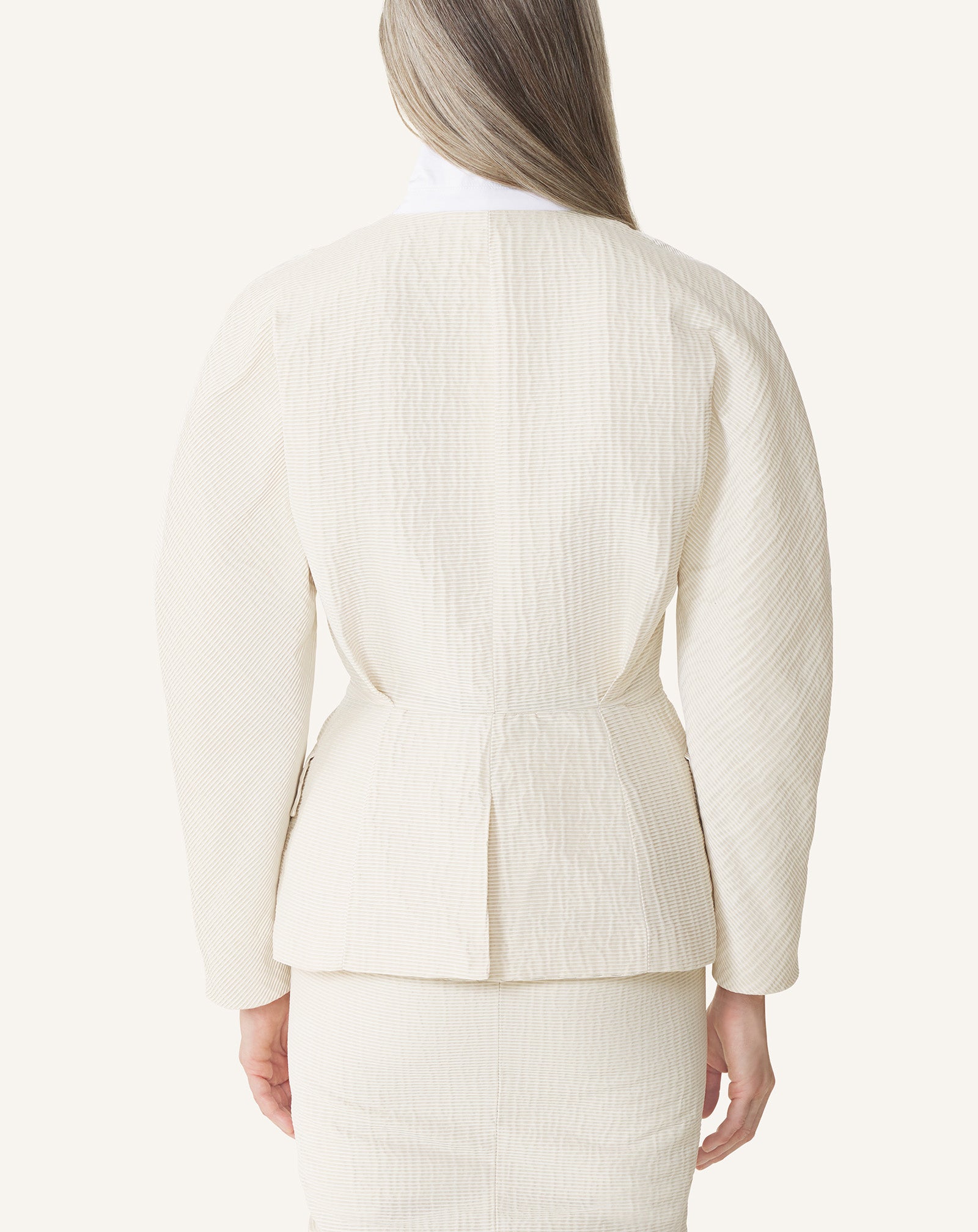 BELTED JACQUARD JACKET