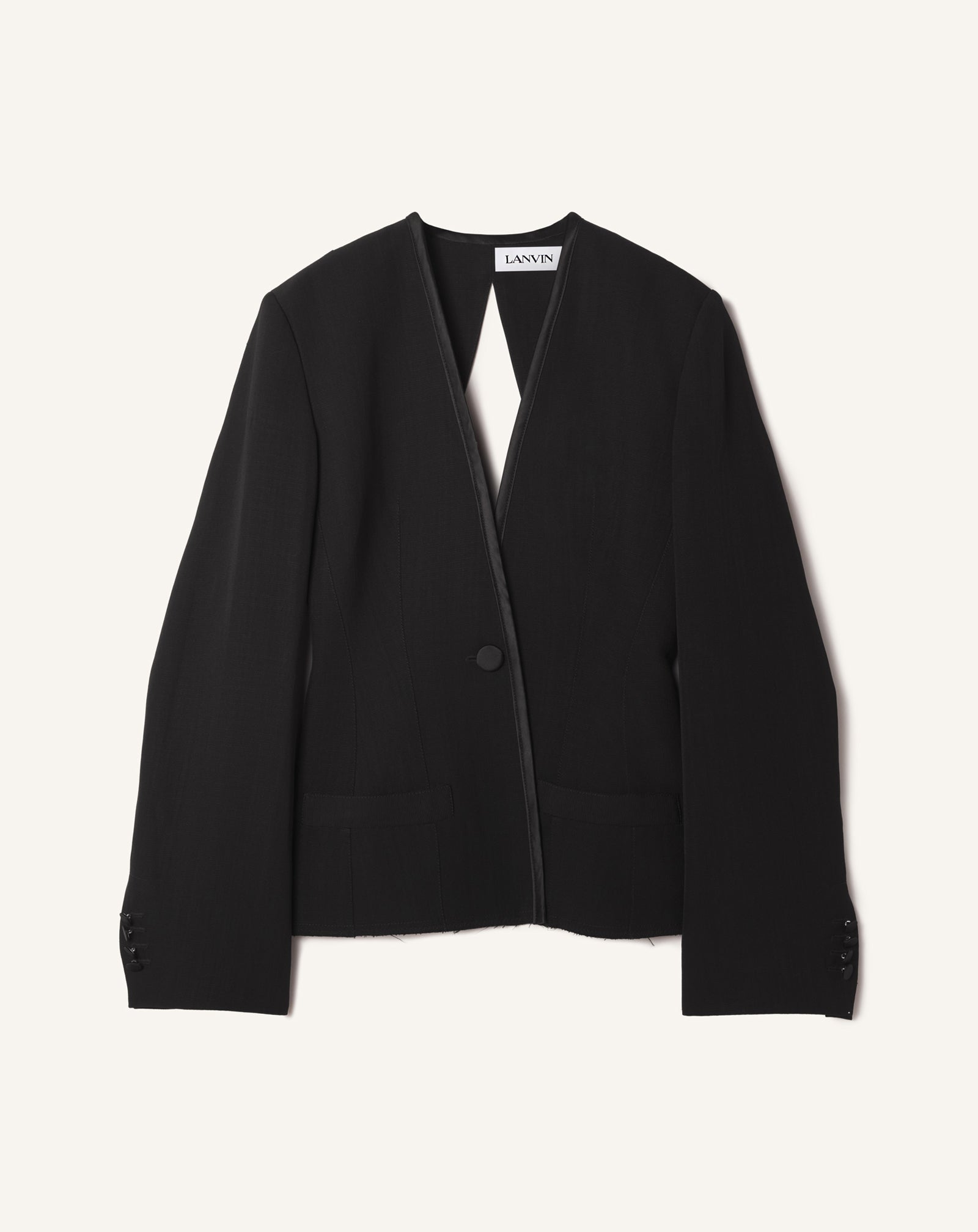 LANVIN SPORT レディースジャケット 40 ブラック Black Silk And Viscose Open-back Jacket | Lanvin